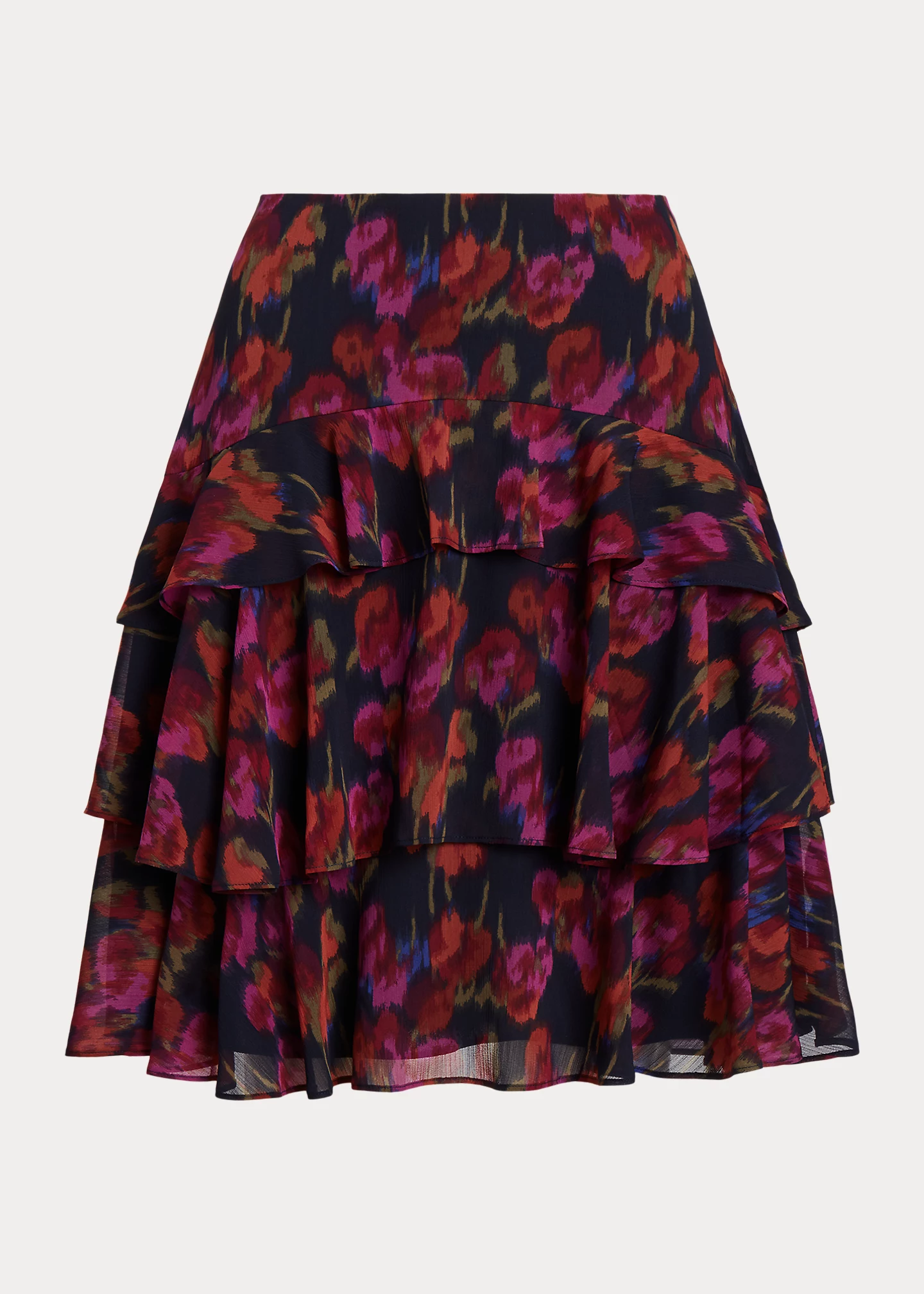 Floral Crinkle Georgette Tiered Skirt