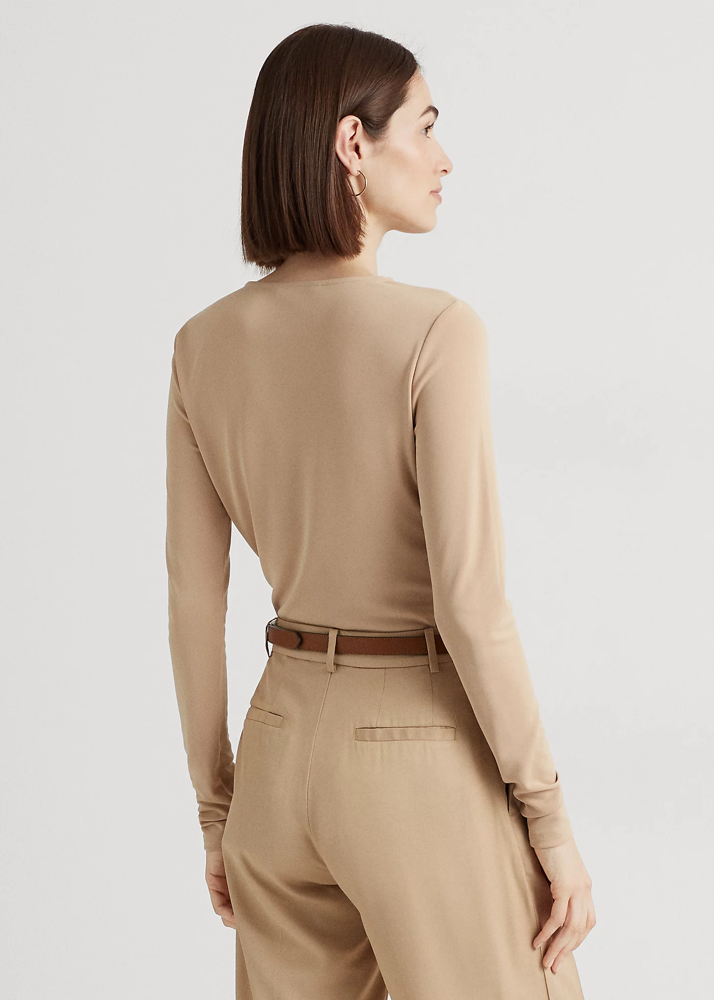 Chain-Trim Stretch Jersey Top