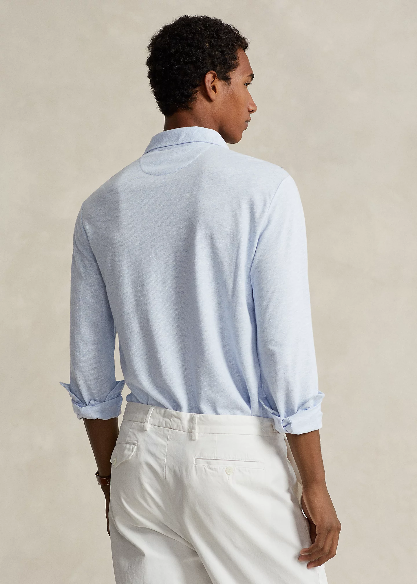 Custom Slim Cotton-Linen Oxford Polo