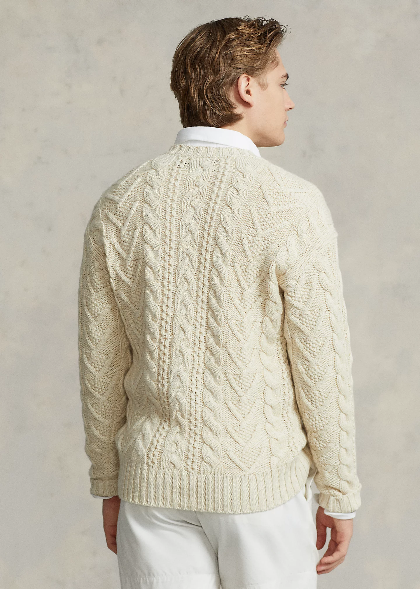 Cotton-Blend Fisherman’s Sweater