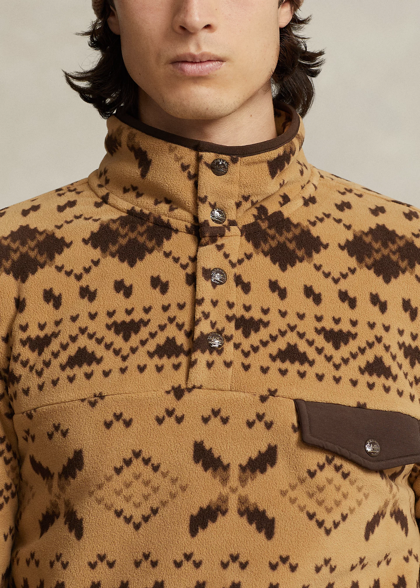 Fair Isle Brushed Fleece Pullover