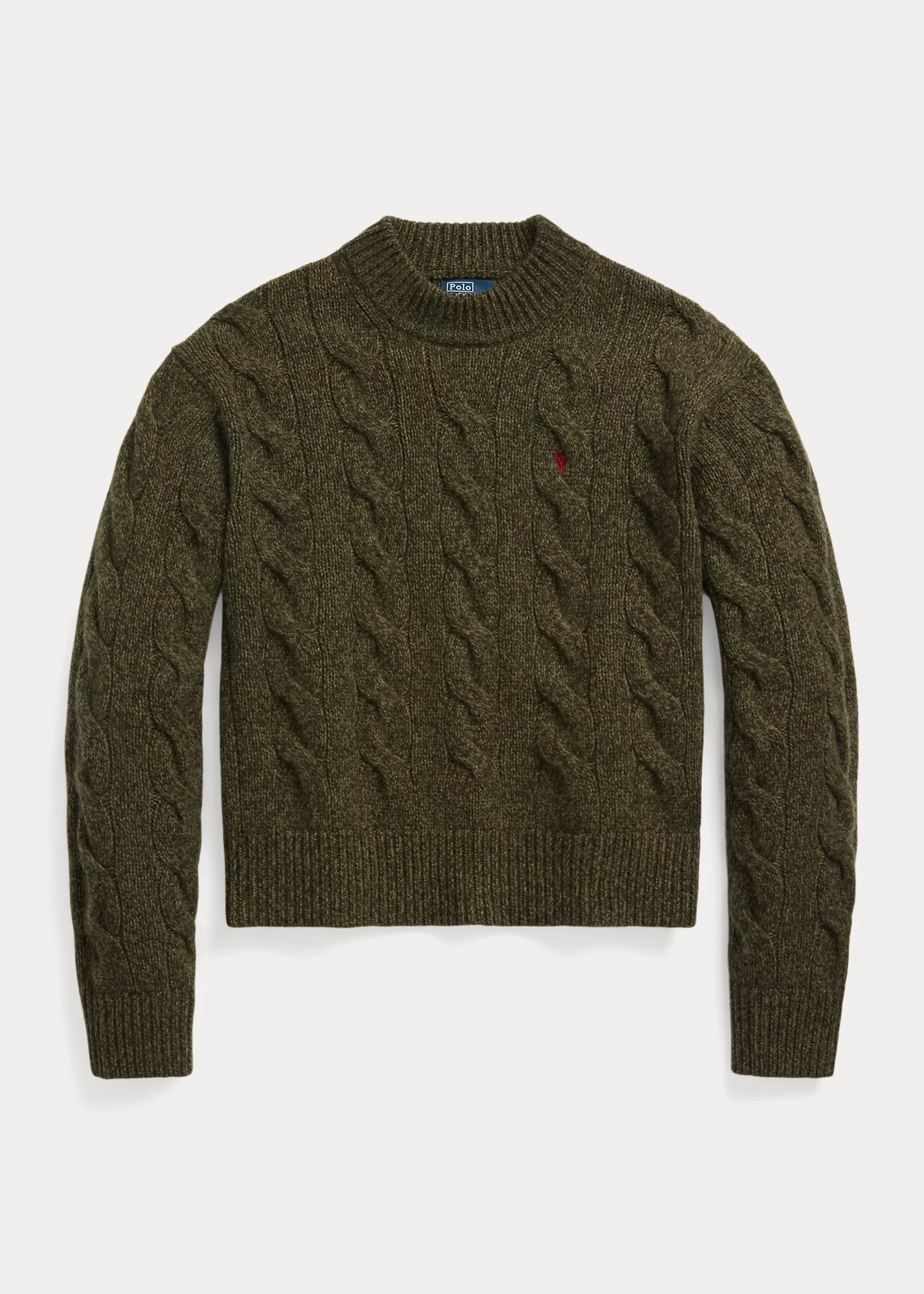 Cable Wool-Cashmere Mockneck Sweater