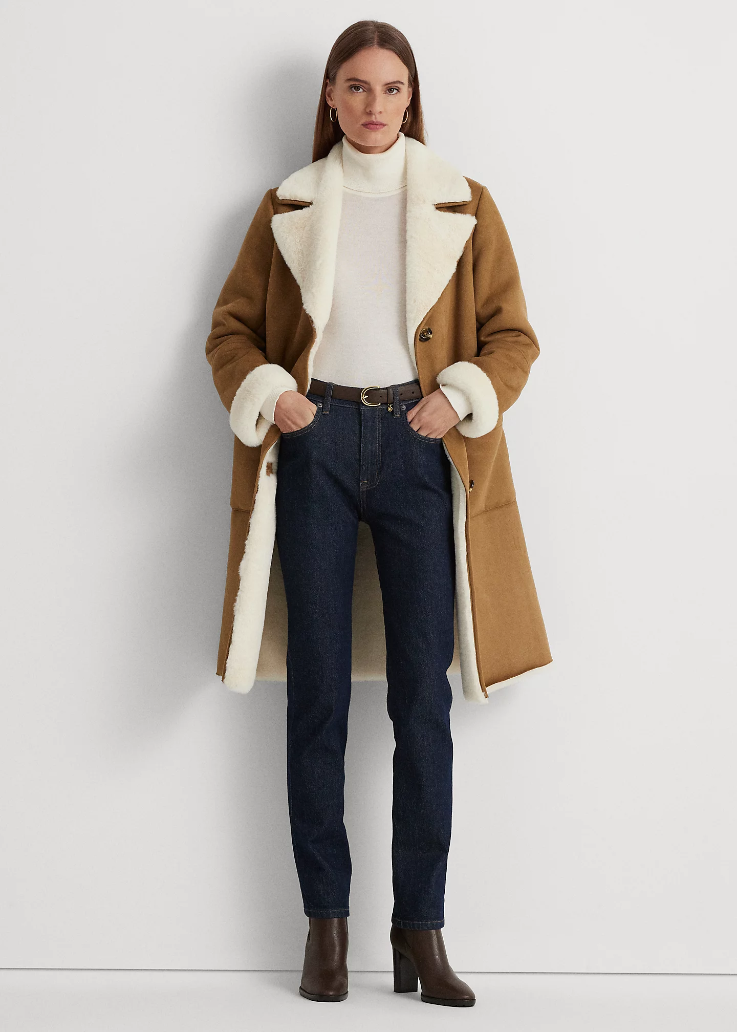Faux-Shearling & Faux-Suede Coat