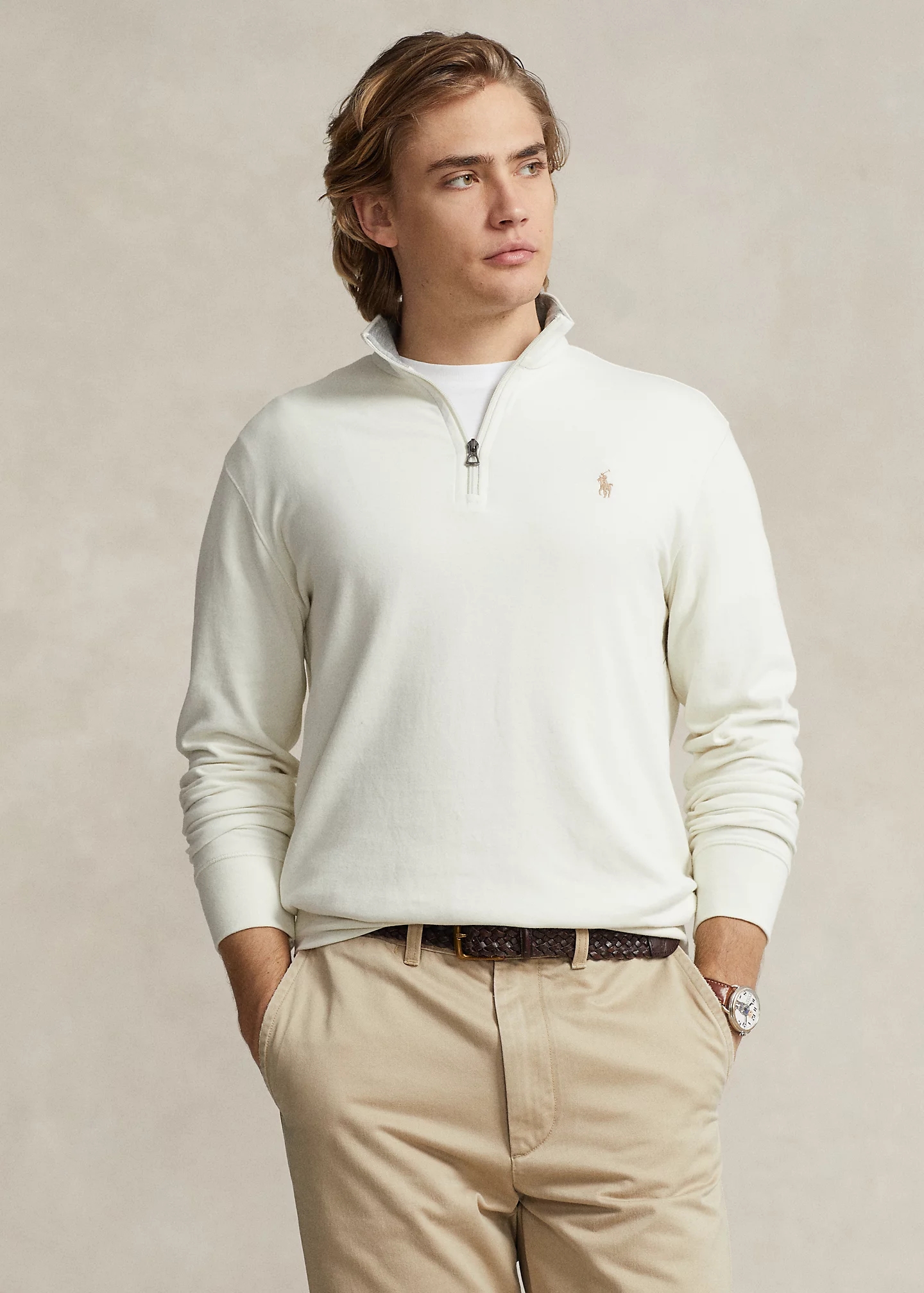 Luxury Jersey Quarter-Zip Pullover
