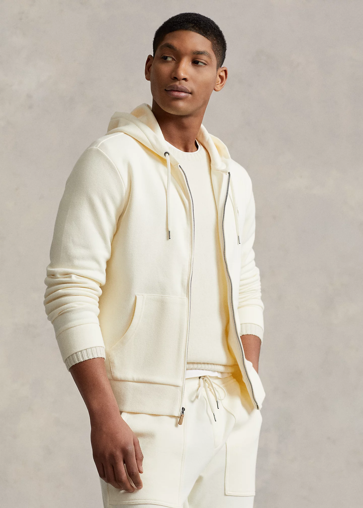 Double-Knit Mesh Full-Zip Hoodie