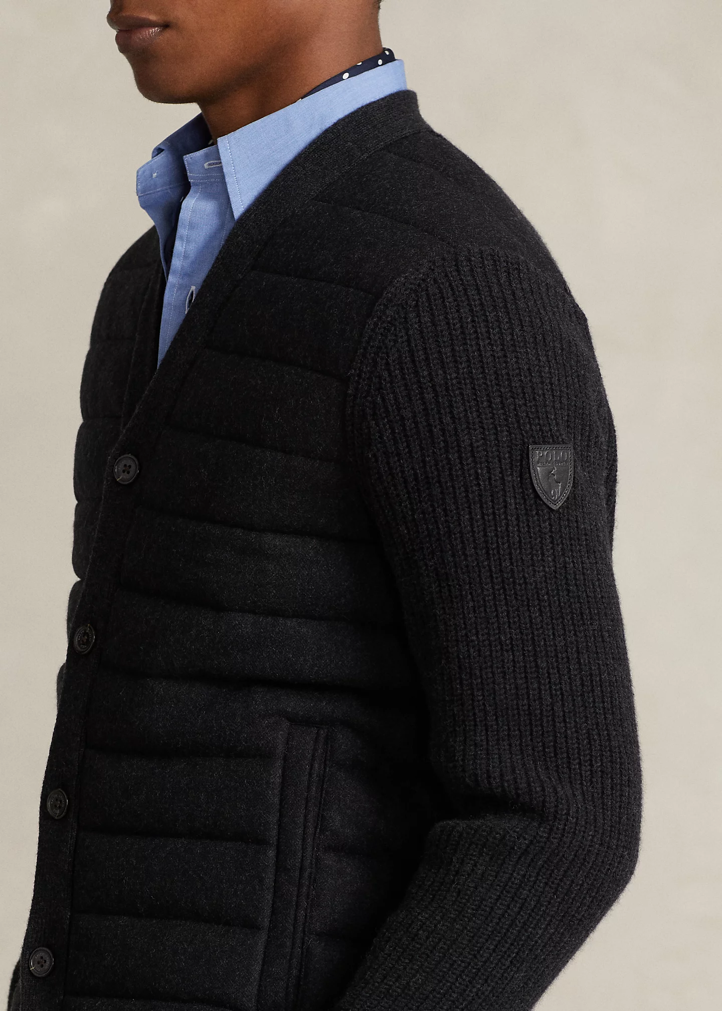 Quilted Wool-Cashmere Cardigan