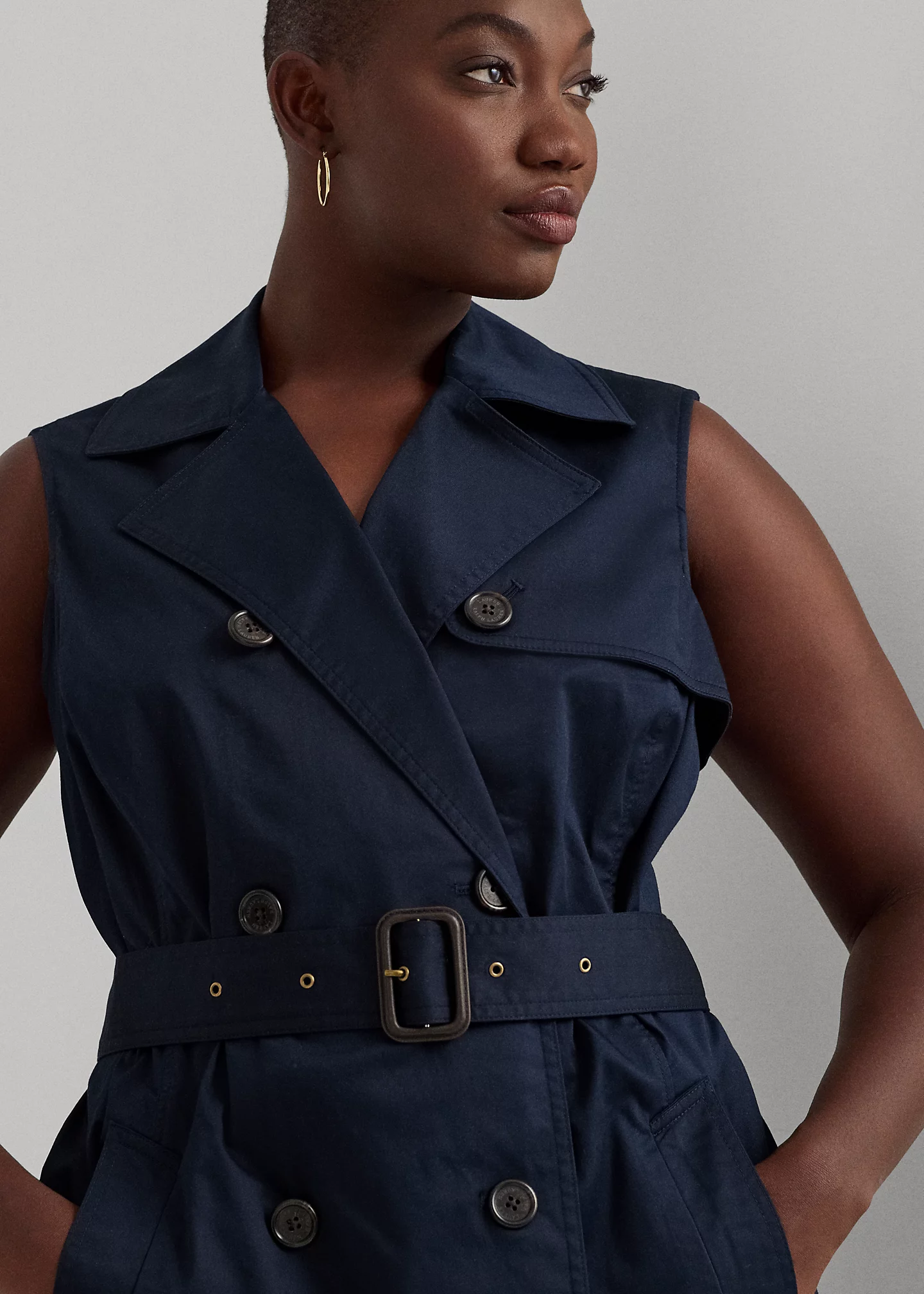 Micro-Sanded Twill Sleeveless Dress