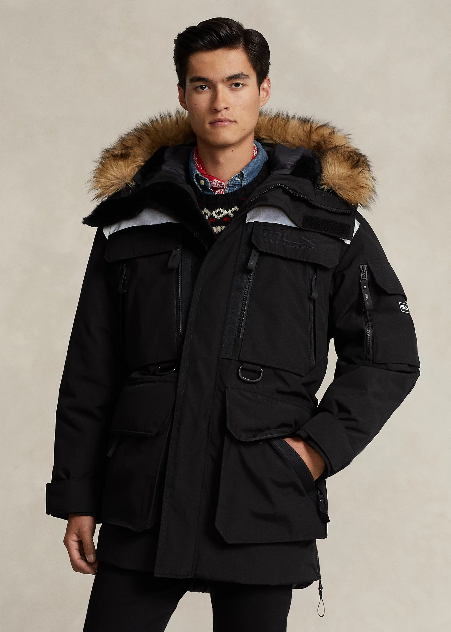 Faux-Fur-Trim Water-Repellent Parka