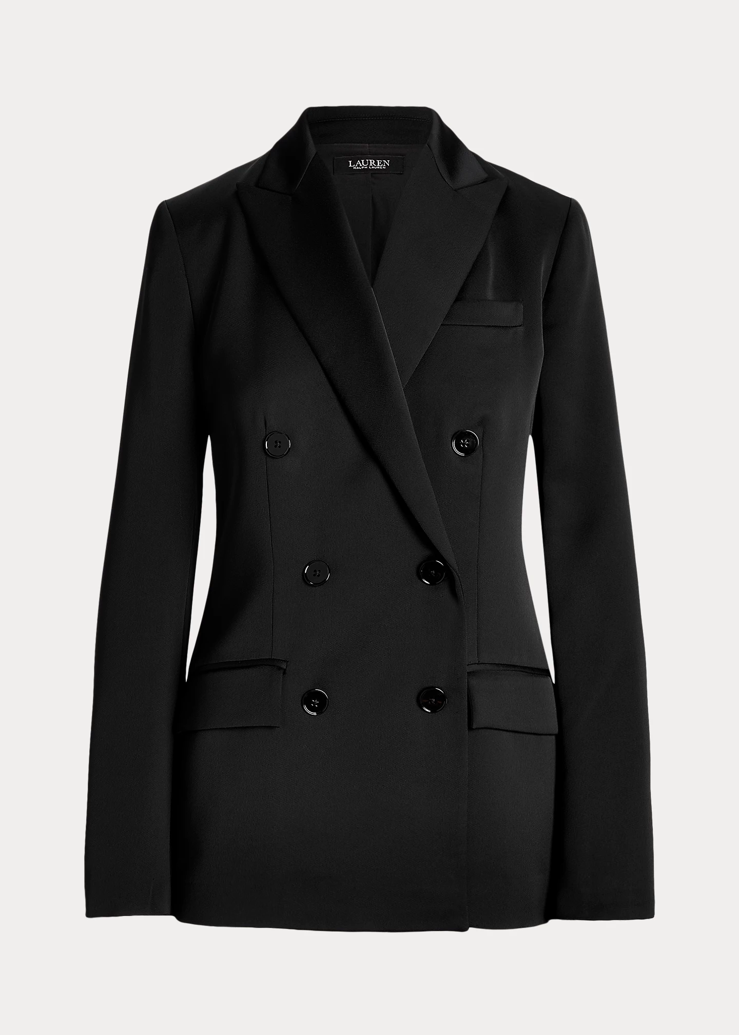 Double-Breasted Satin Crepe Blazer