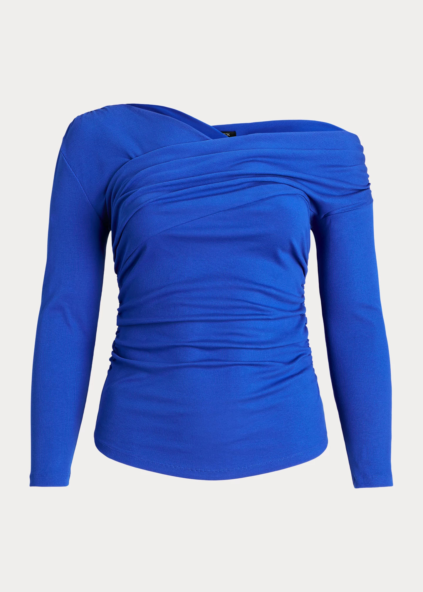 Ruched Asymmetrical Stretch Cotton Top