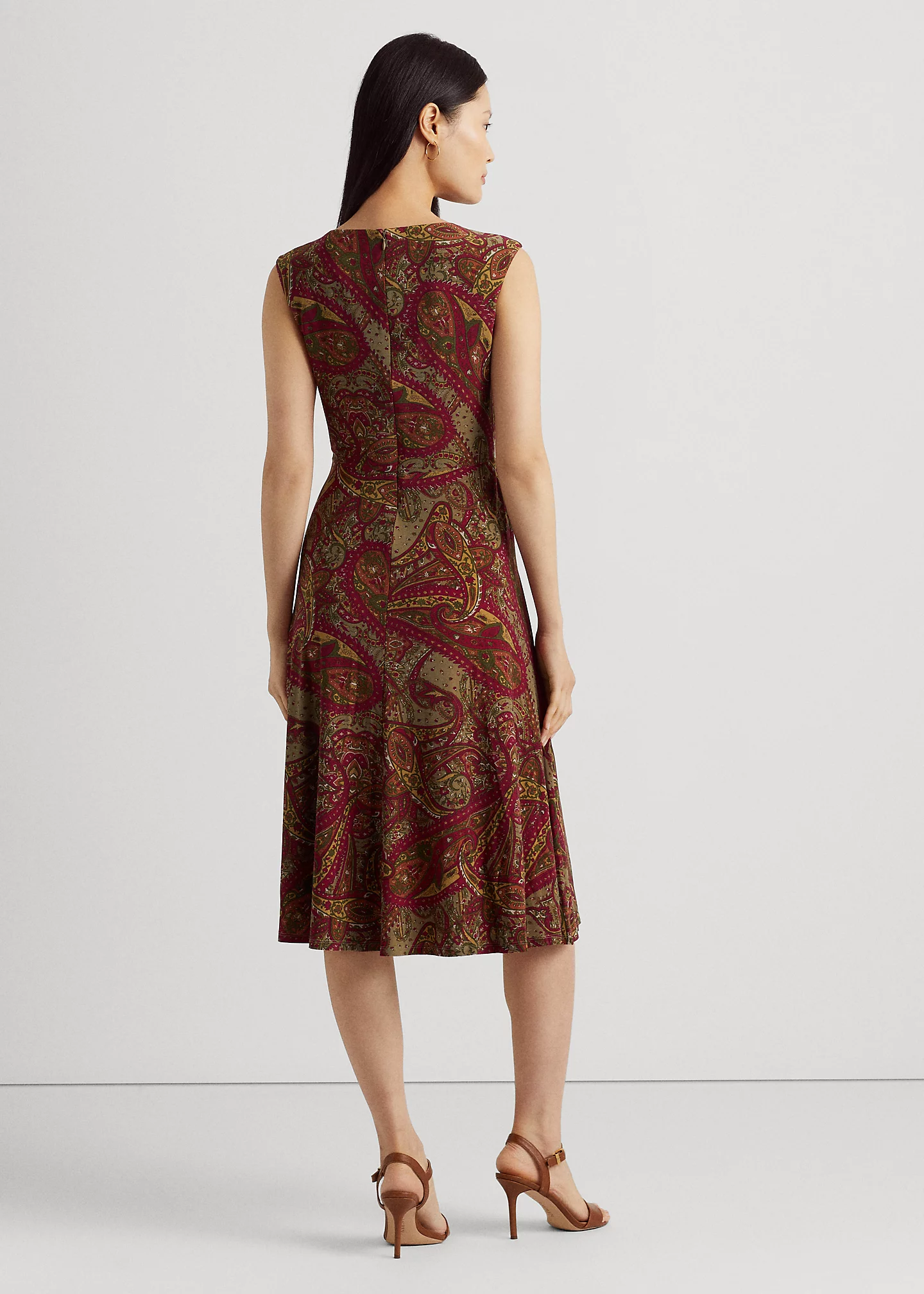 Paisley Twist-Front Jersey Dress