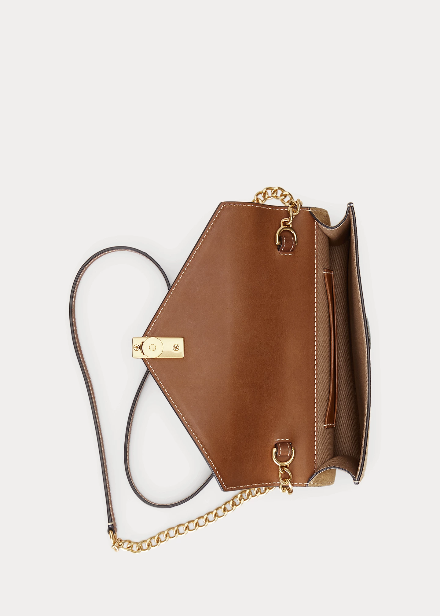 Polo ID Suede-Leather Chain Wallet & Bag