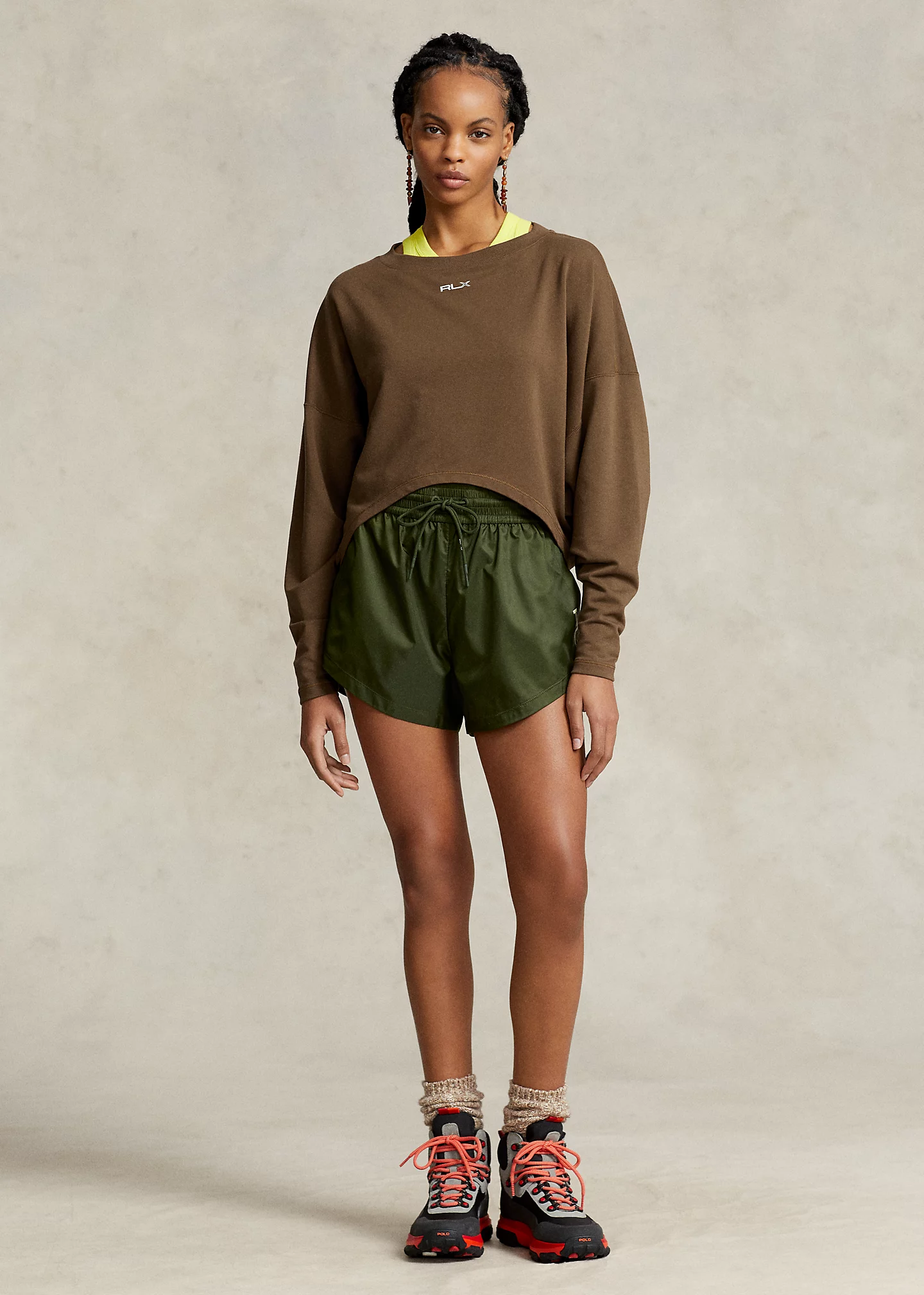 Oversize Stretch-Blend Fleece Pullover