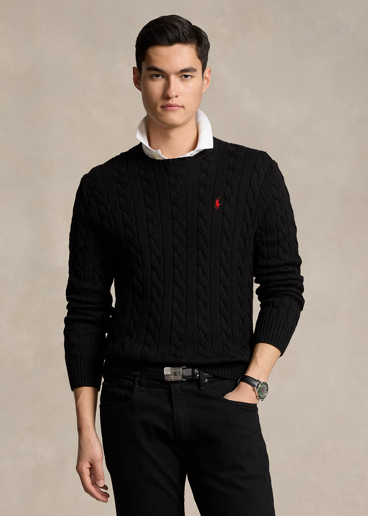 Cable-Knit Cotton Sweater