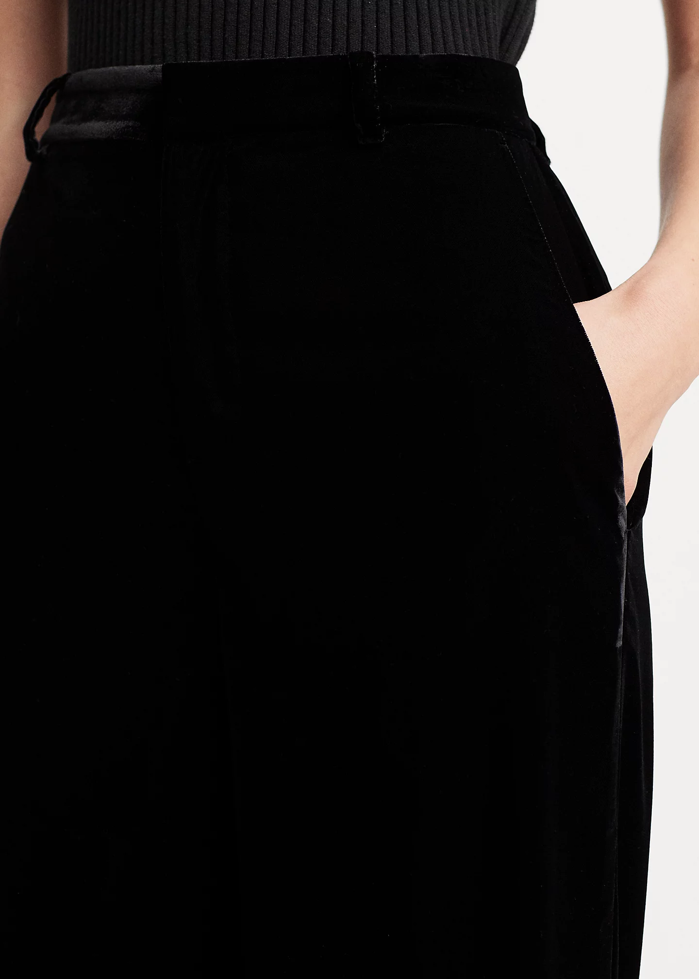 Velvet Wide-Leg Pant