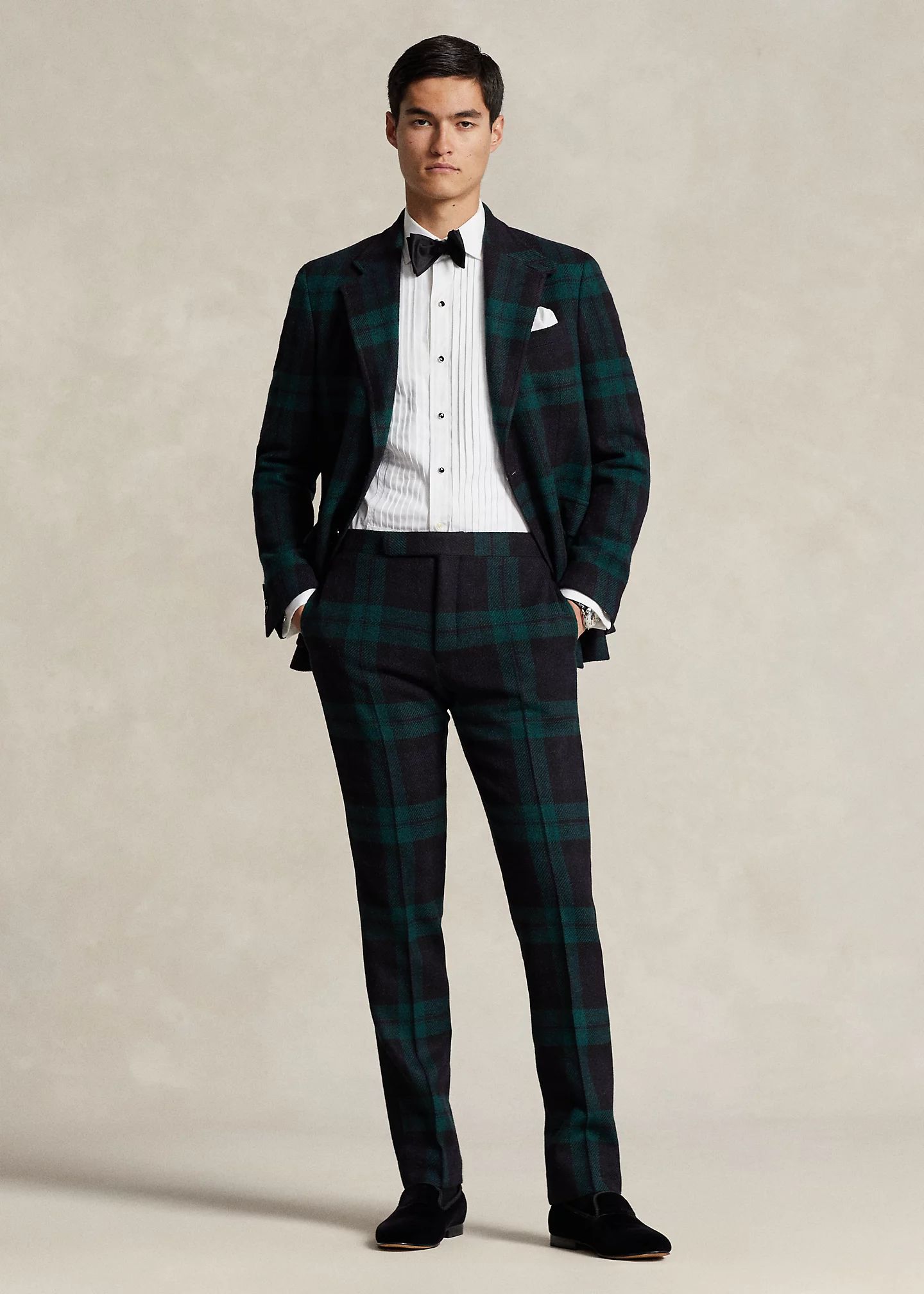 Plaid Wool Tweed Suit Trouser