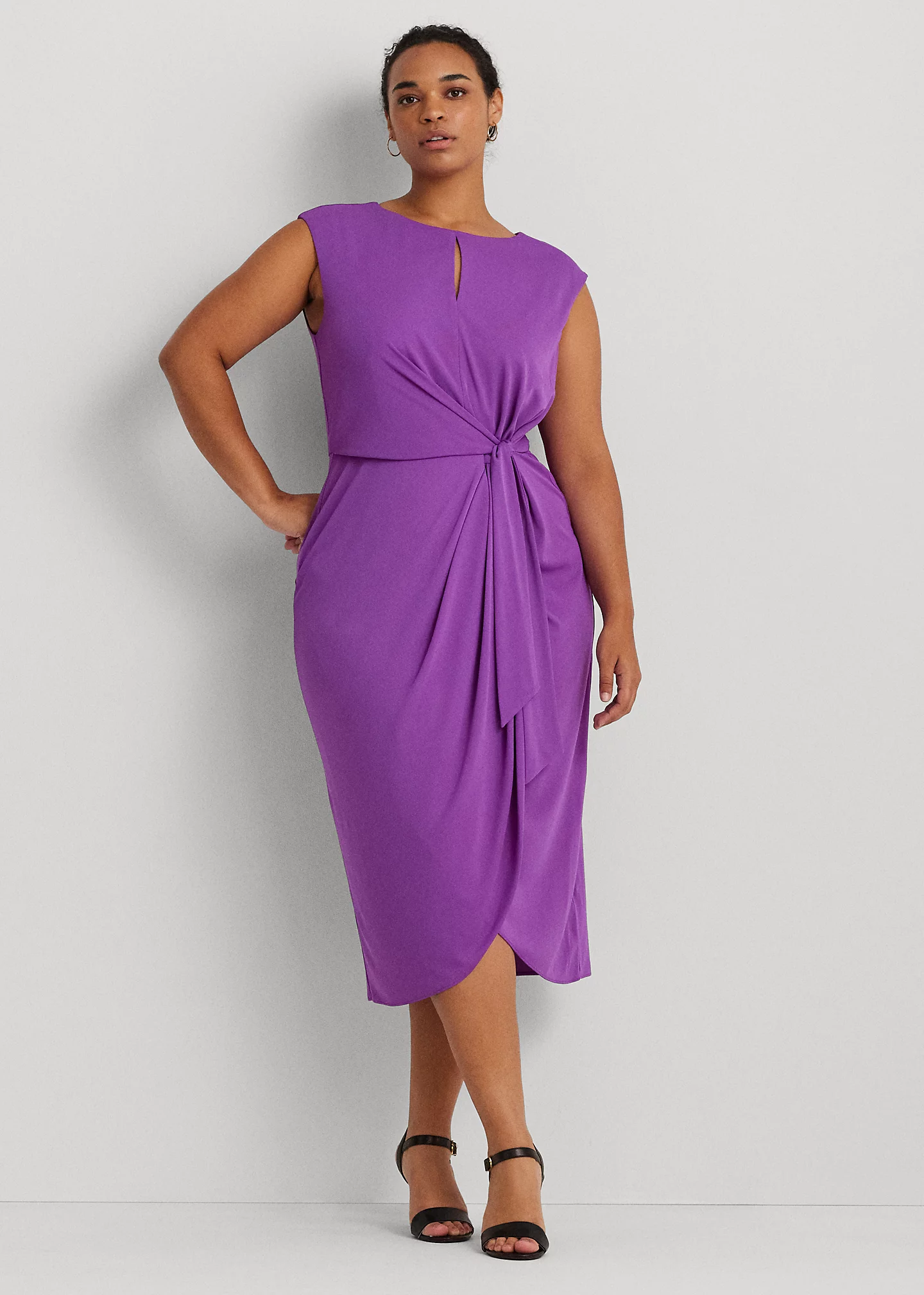 Stretch Jersey Tie-Front Dress
