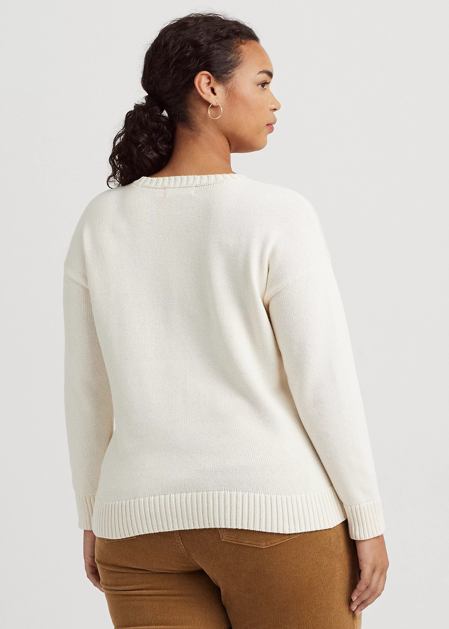 Intarsia-Knit Crest Cotton-Blend Sweater