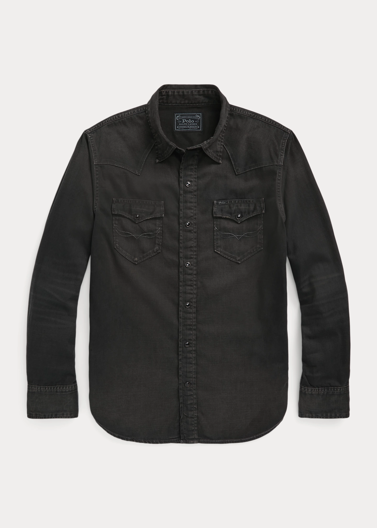 Garment-Dyed Denim Western Shirt