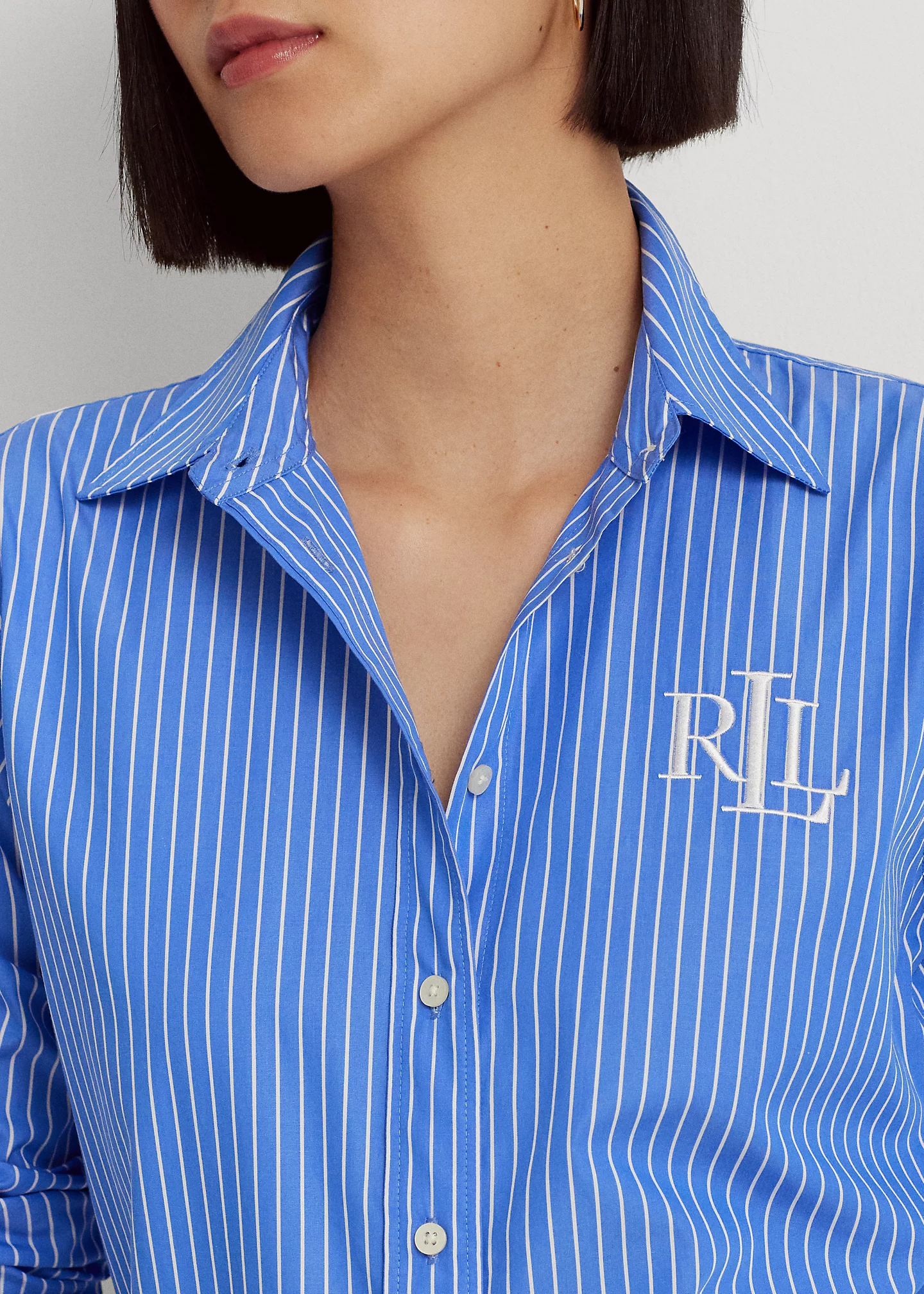 Pinstripe Cotton Broadcloth Shirt