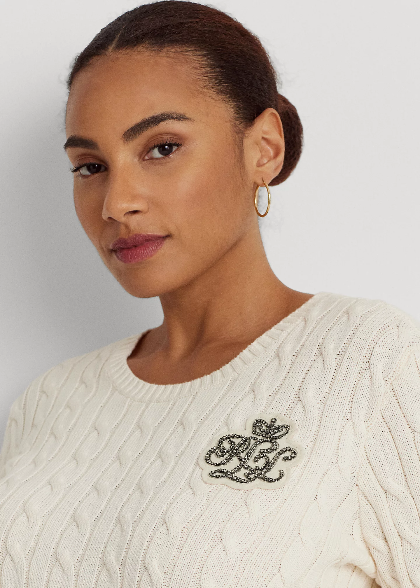 Bullion Cable-Knit Cotton Sweater