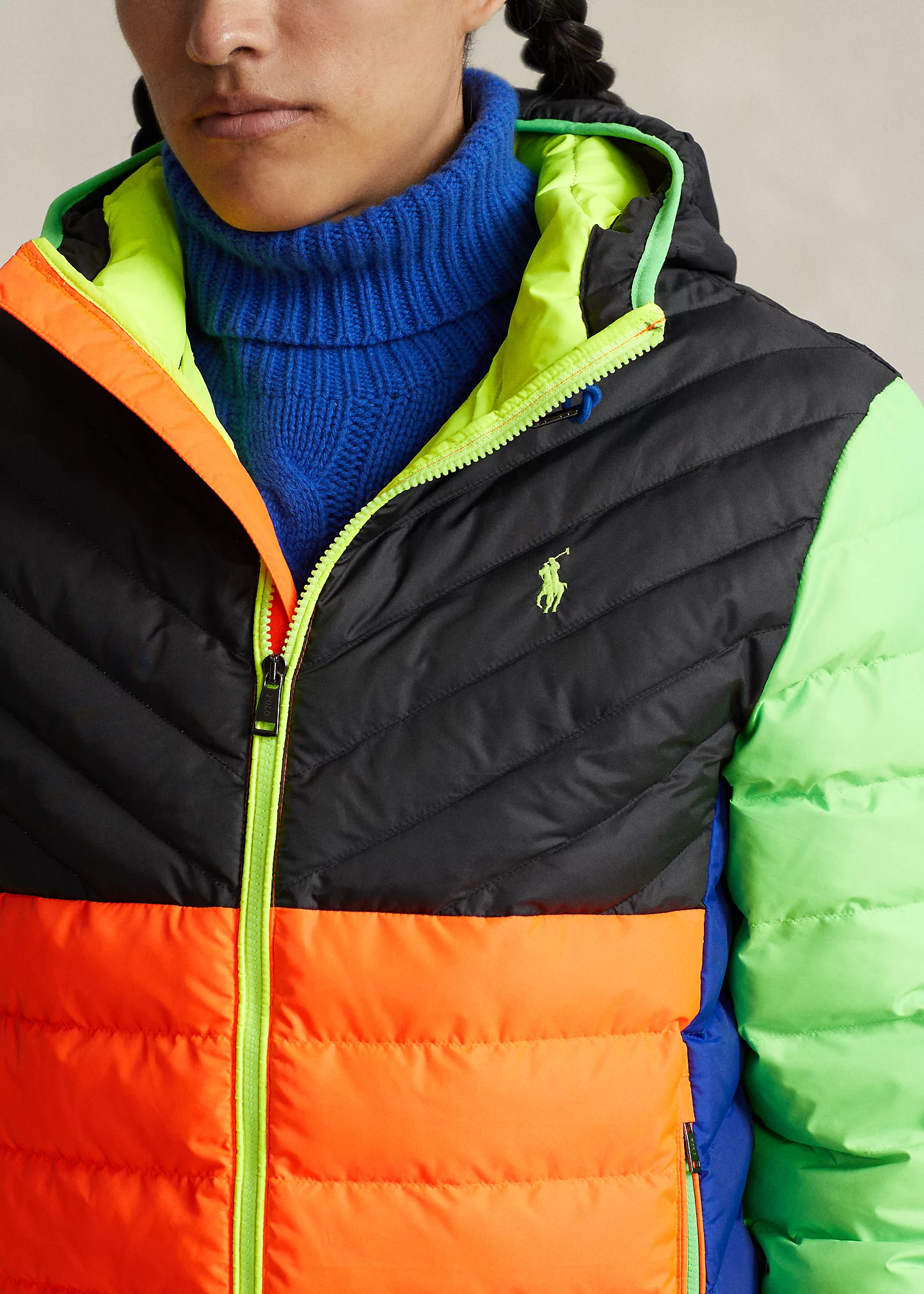 Neon Packable Water-Repellent Jacket