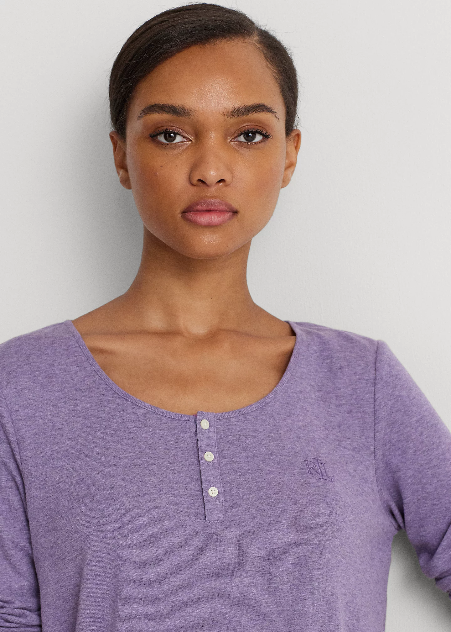 Plaid Cotton-Blend Henley Pajama Set