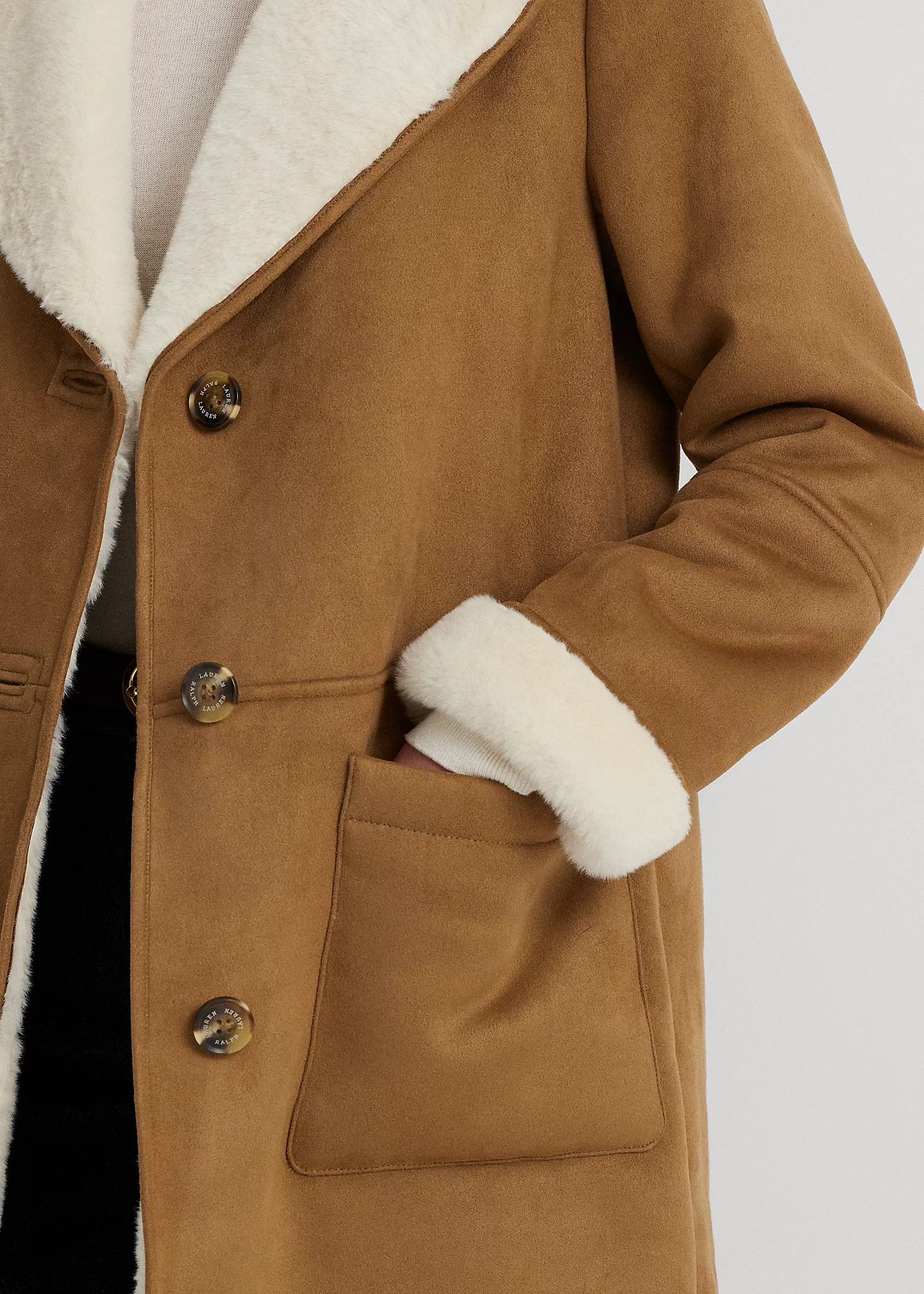 Faux-Shearling & Faux-Suede Coat