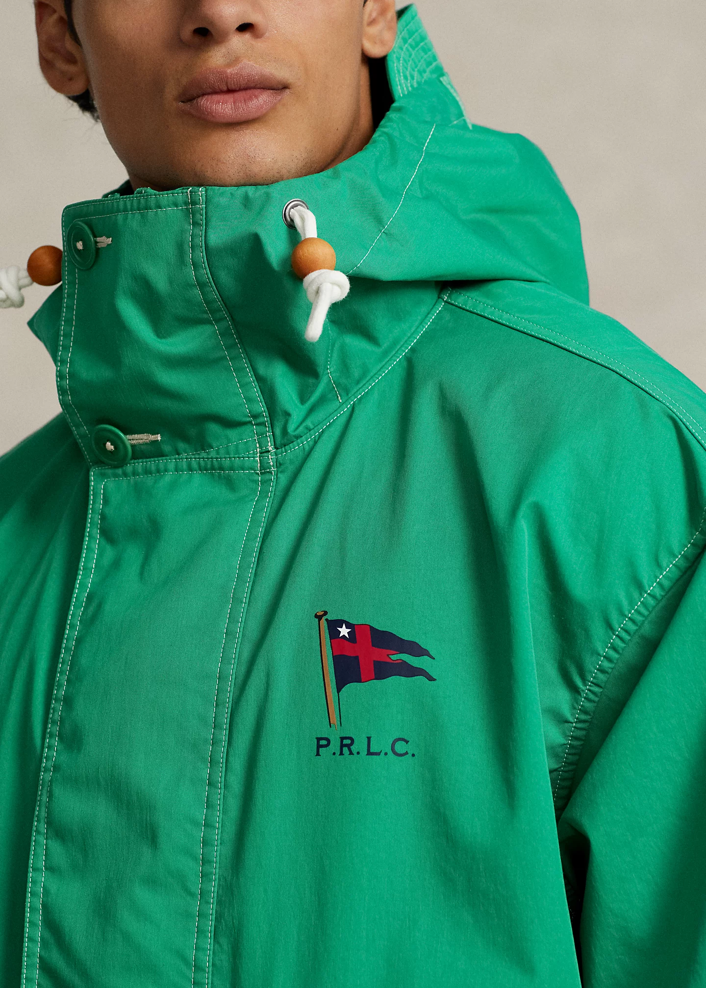 Water-Repellent Twill Hooded Jacket