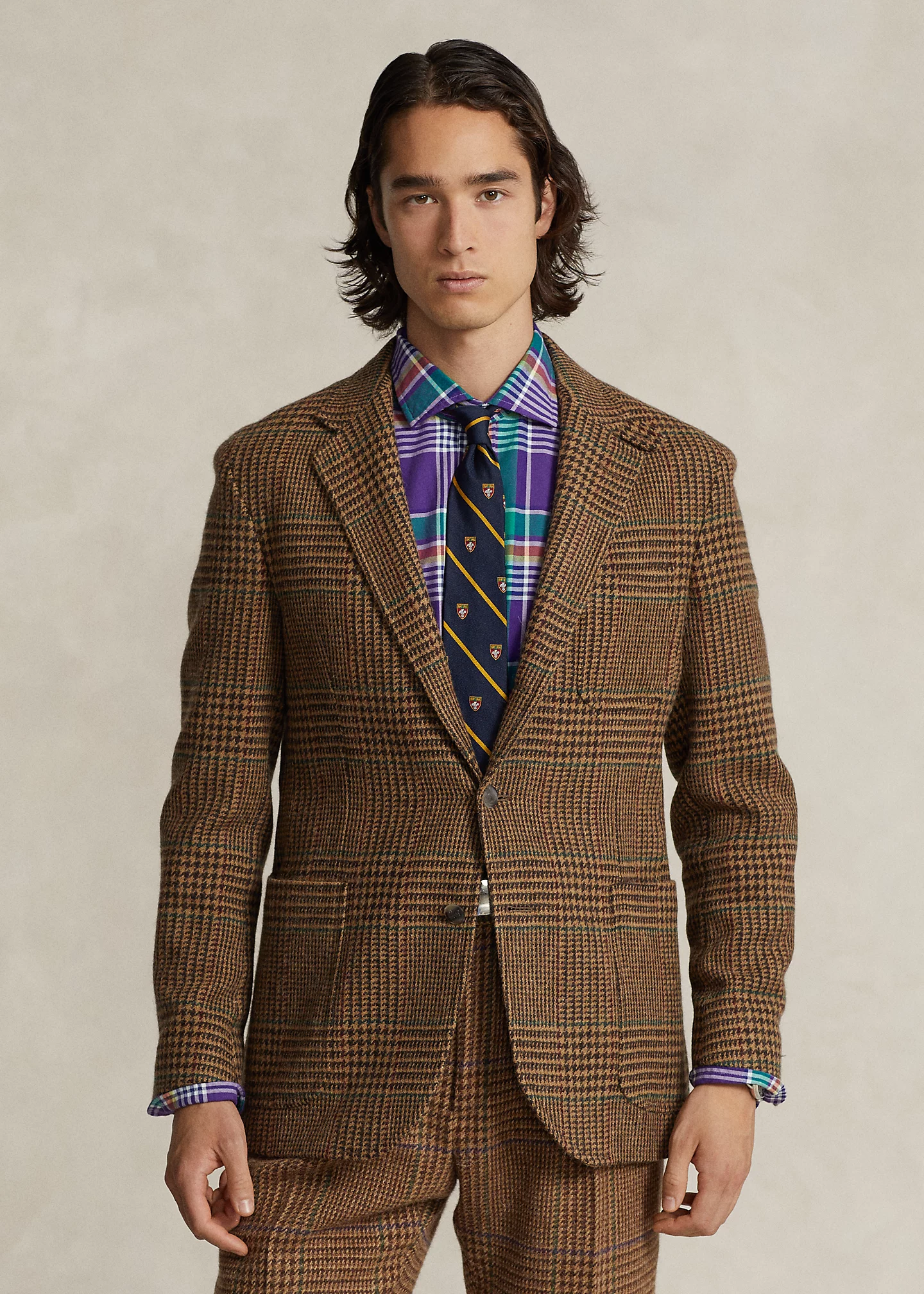 Polo Tailored Plaid Tweed Sport Coat