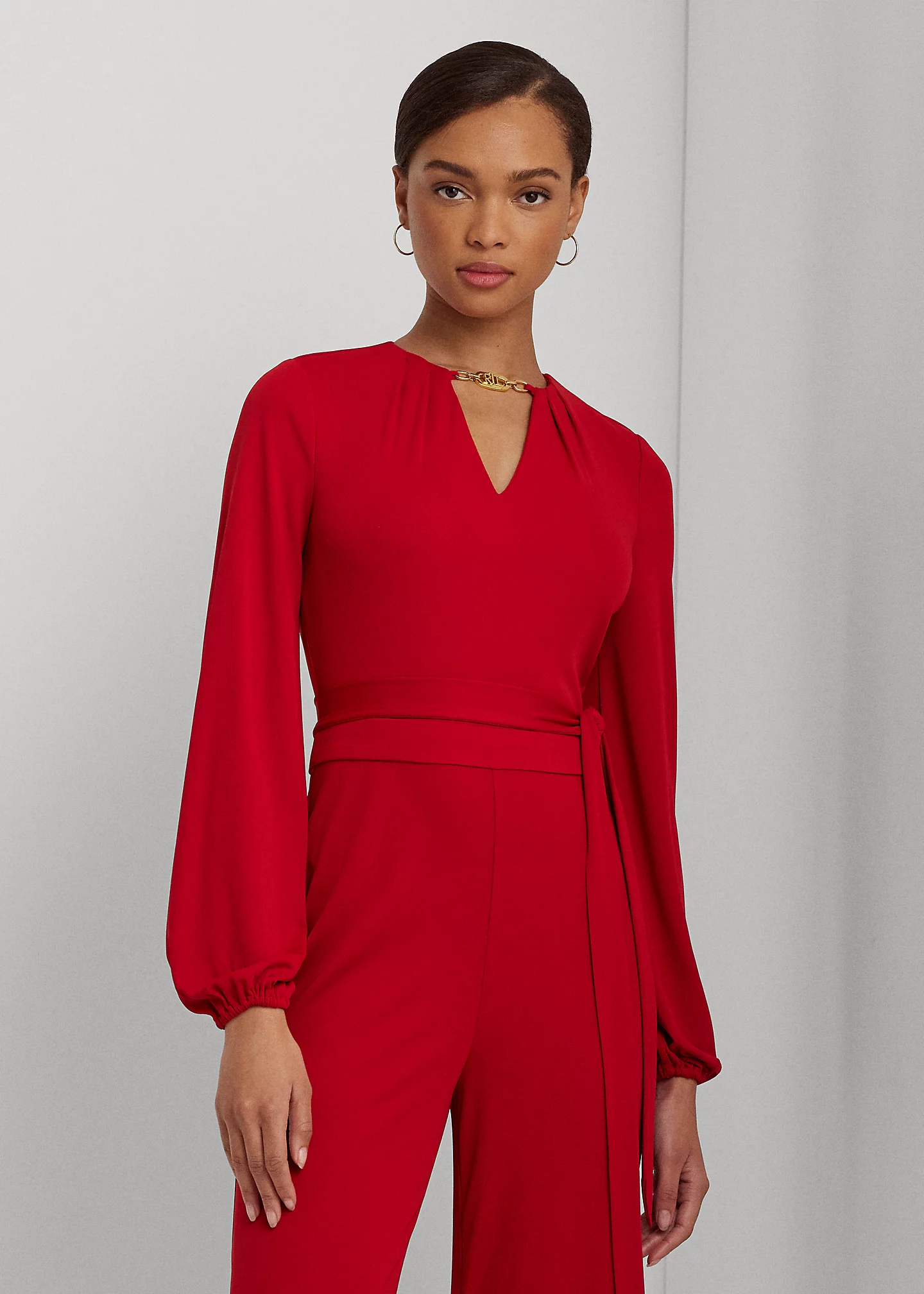 Logo-Trim Jersey Wide-Leg Jumpsuit