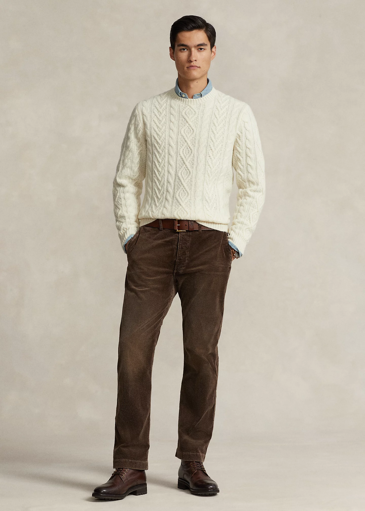 Wool-Cashmere Fisherman’s Sweater