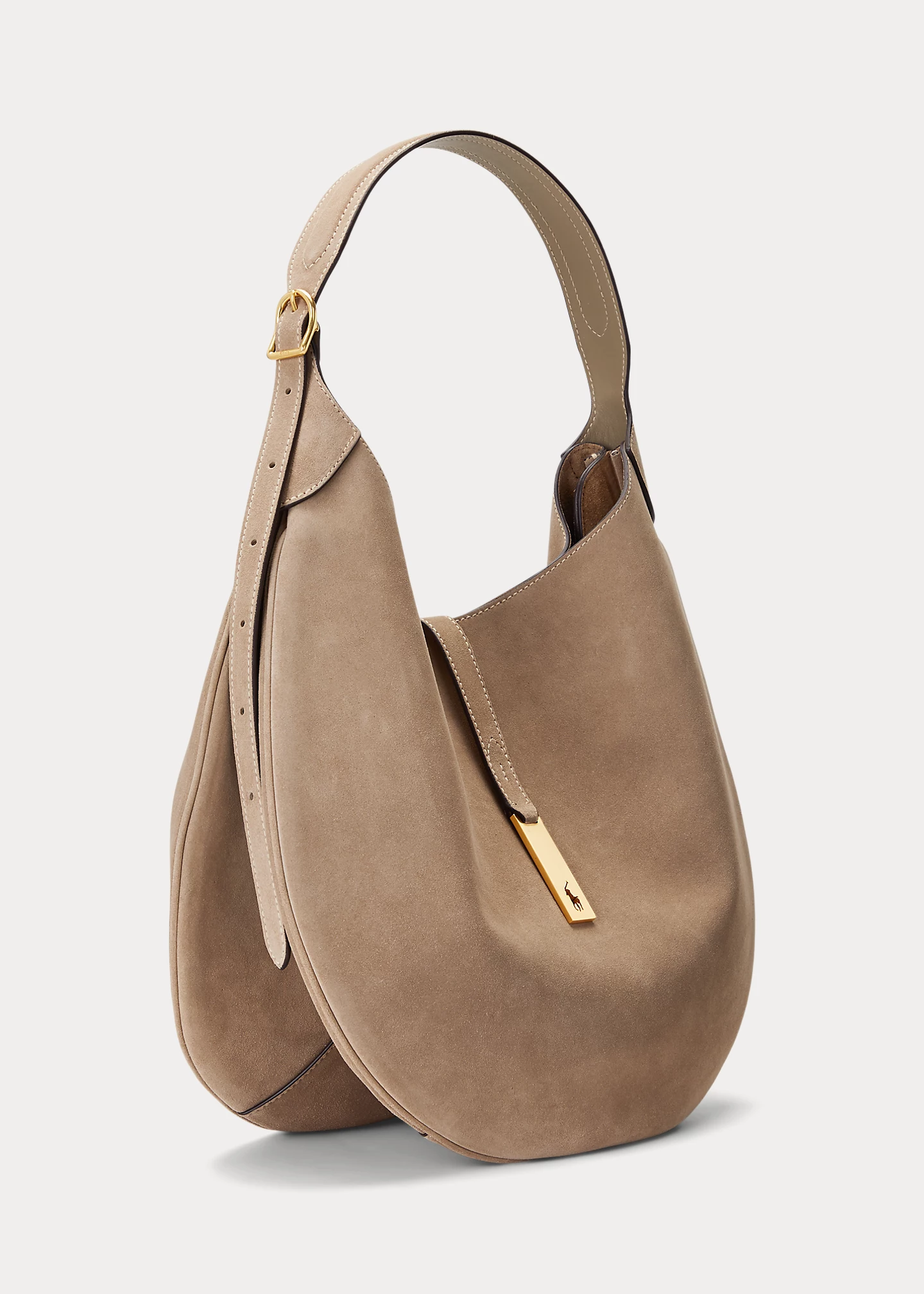 Polo ID Suede Large Shoulder Bag