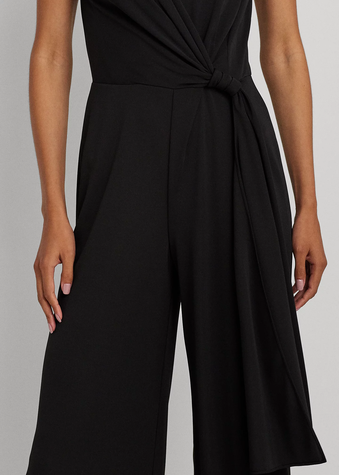 Tie-Front Jersey Wide-Leg Jumpsuit