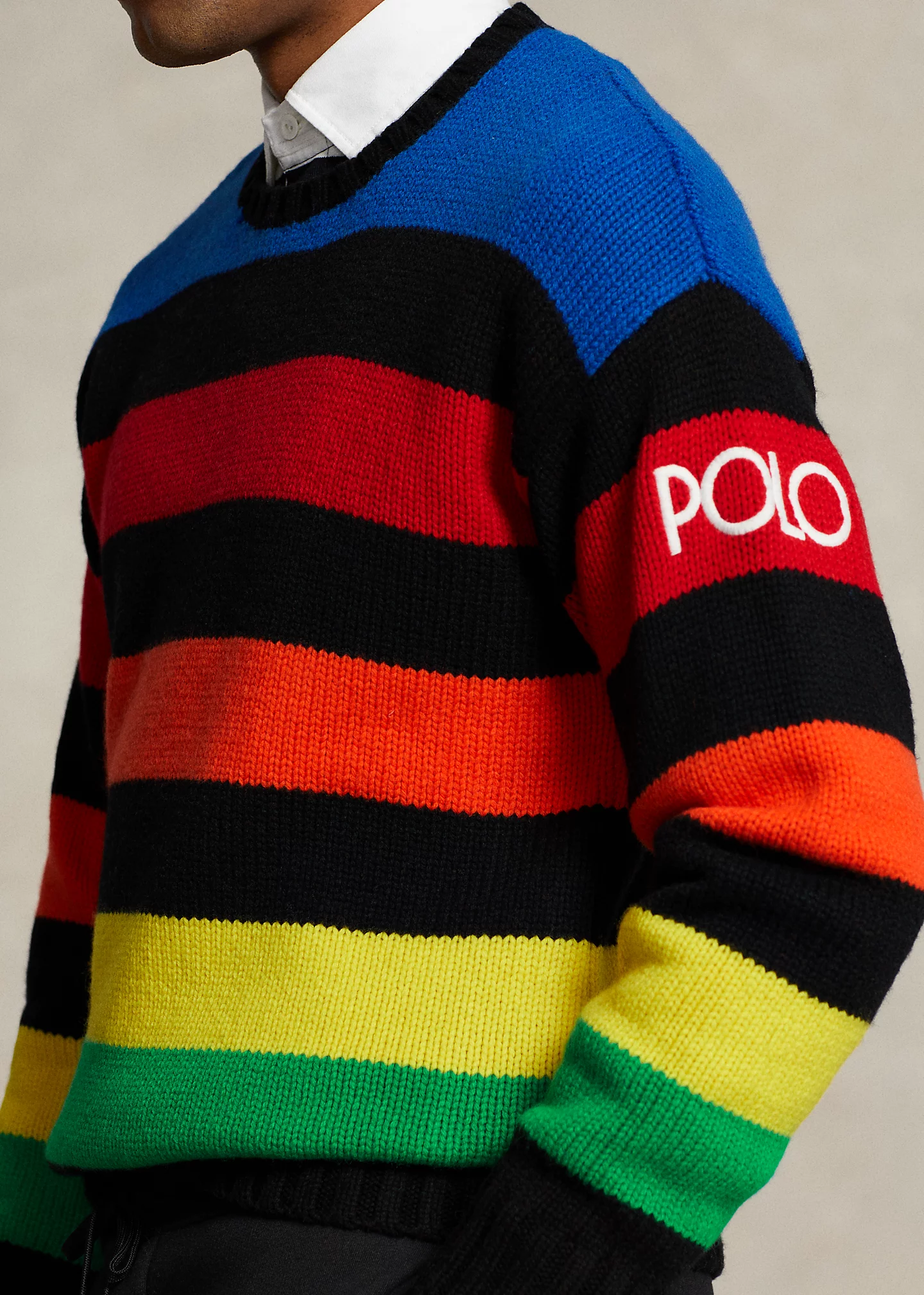 Logo Striped Wool-Blend Sweater