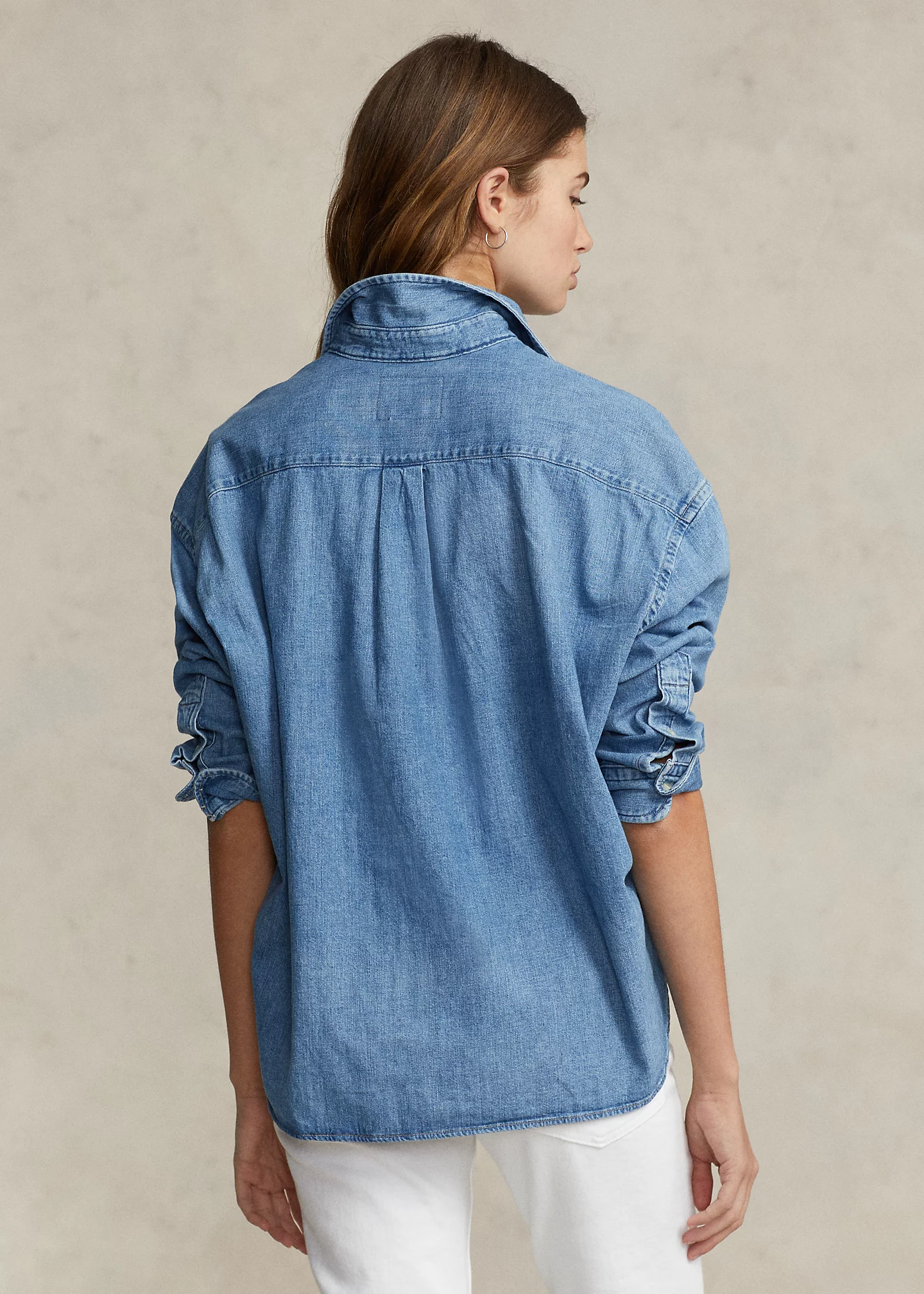 Wide Cropped Denim Shirt