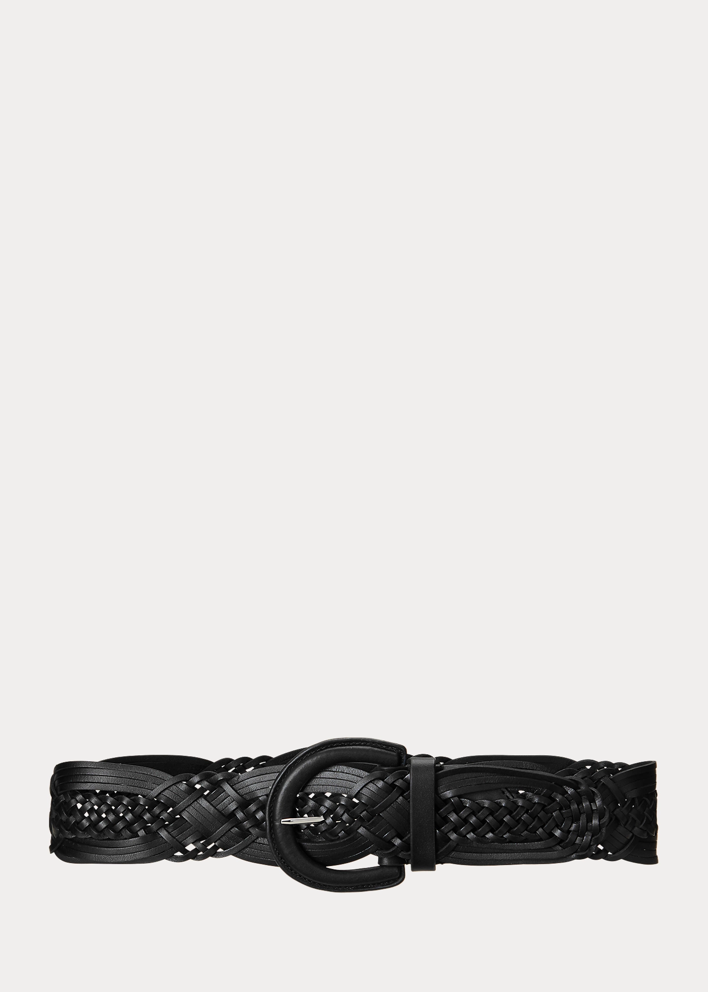 Braided Leather Wide Belt