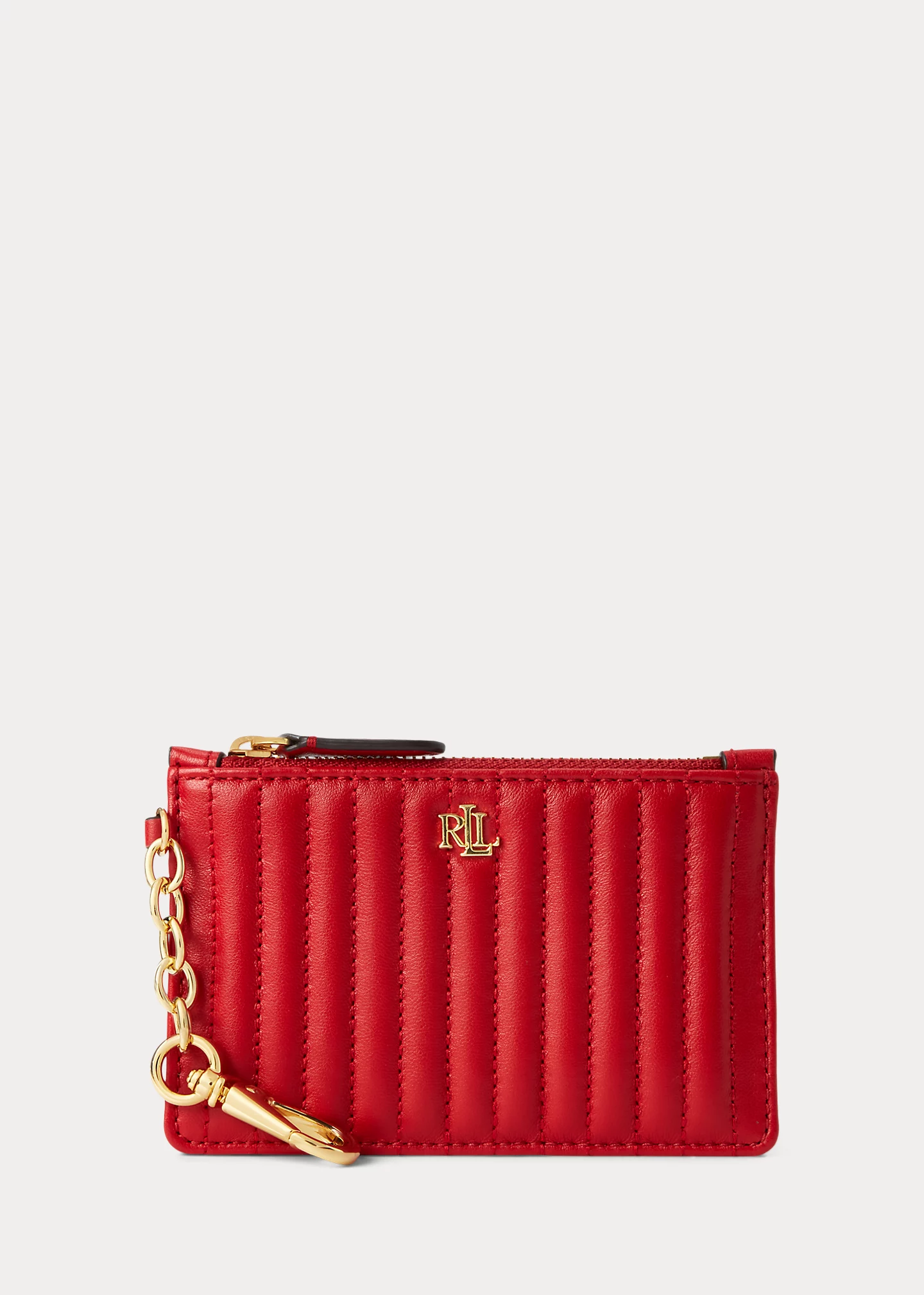 Quilted Nappa Leather Zip Card Case