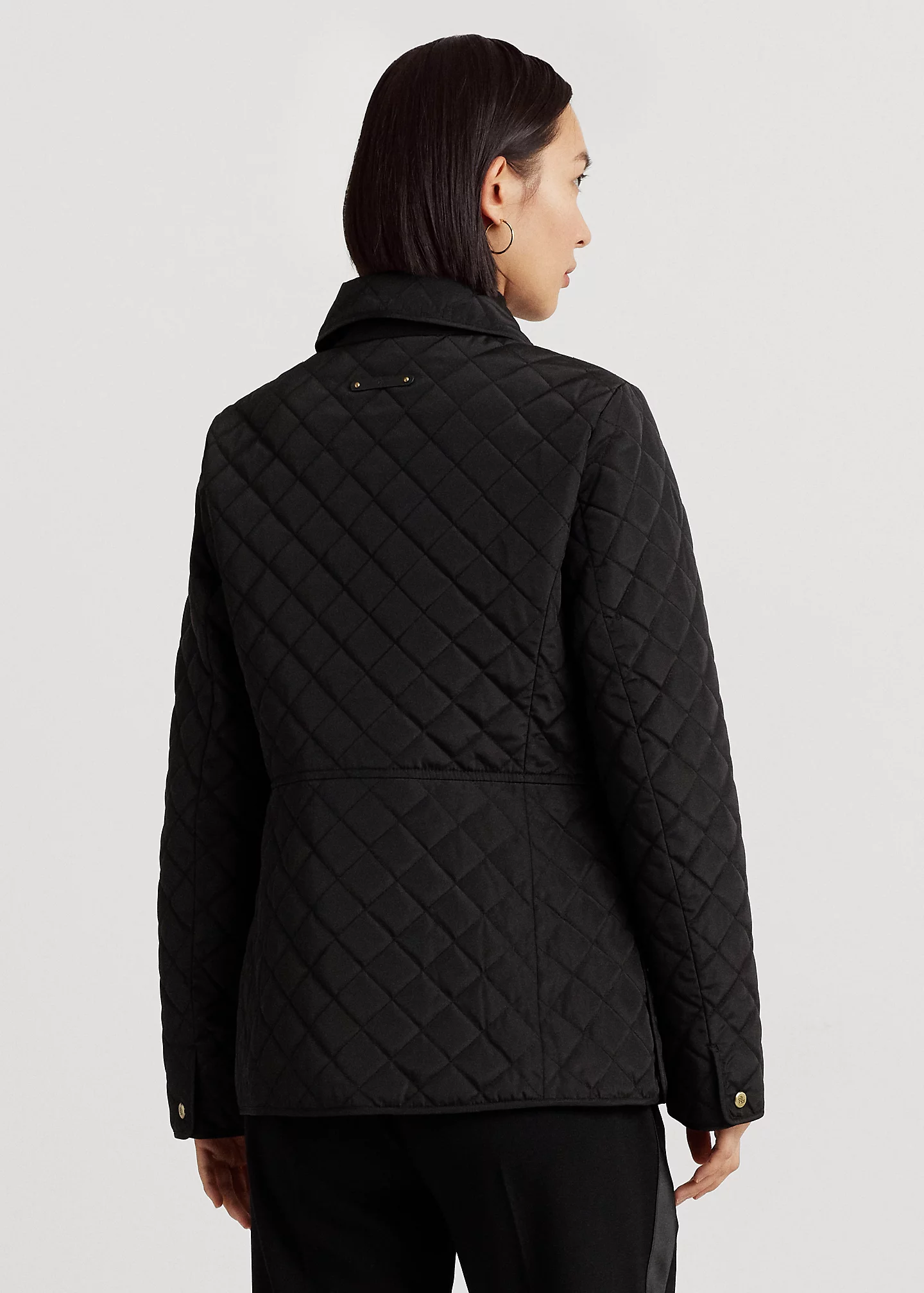 Crest-Patch Diamond-Quilted Jacket