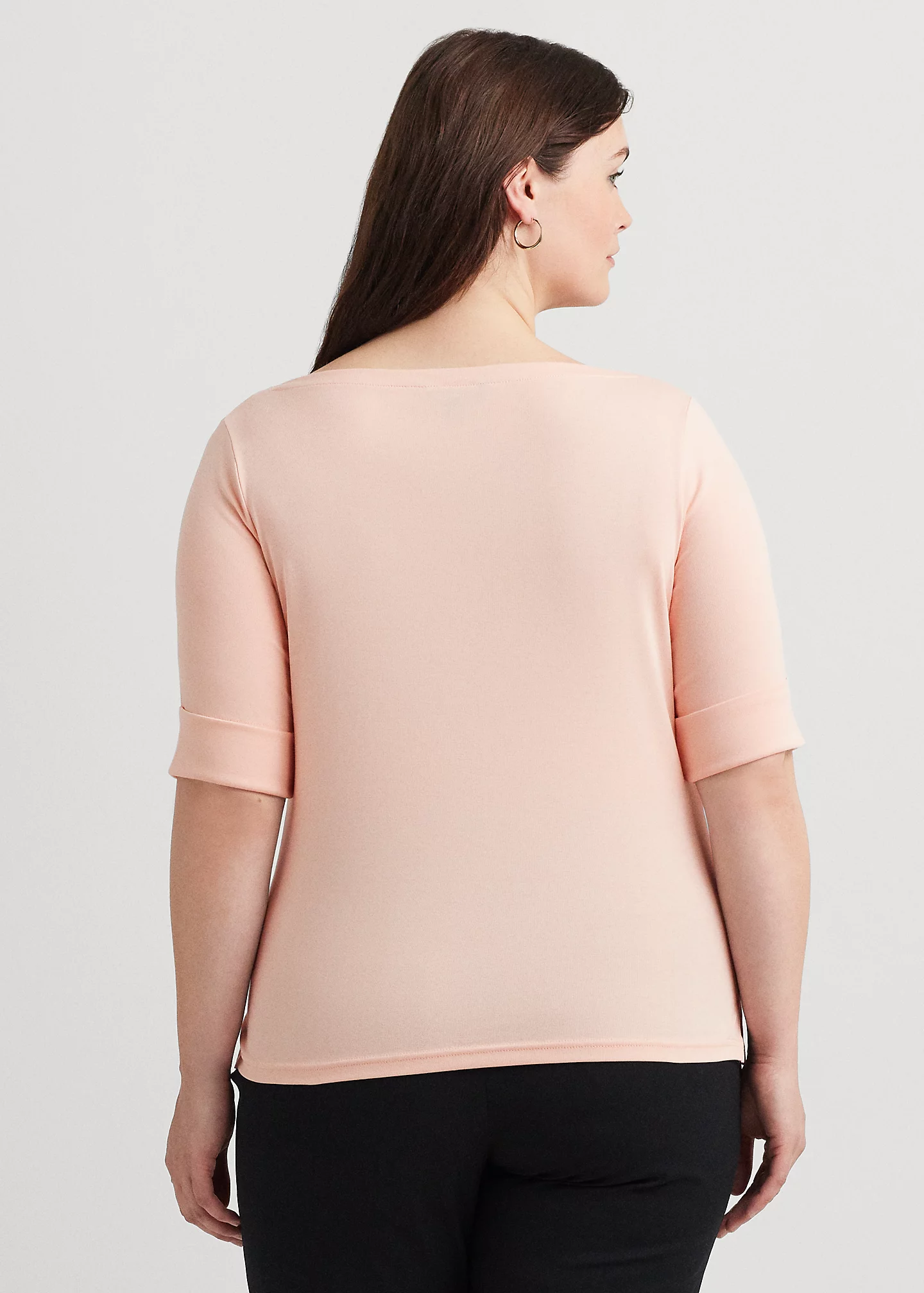 Stretch Cotton Boatneck Top