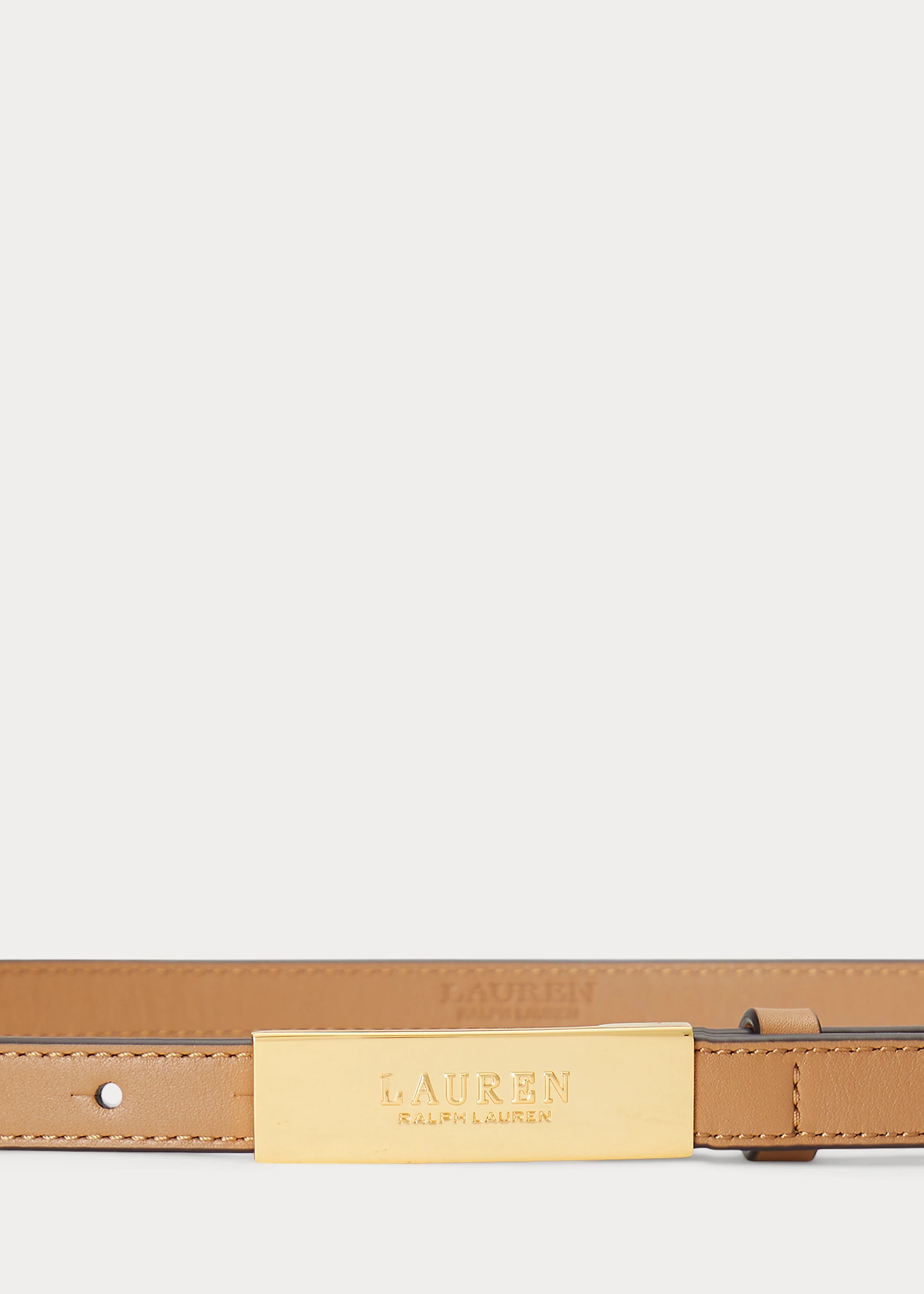 Logo Leather Skinny Belt