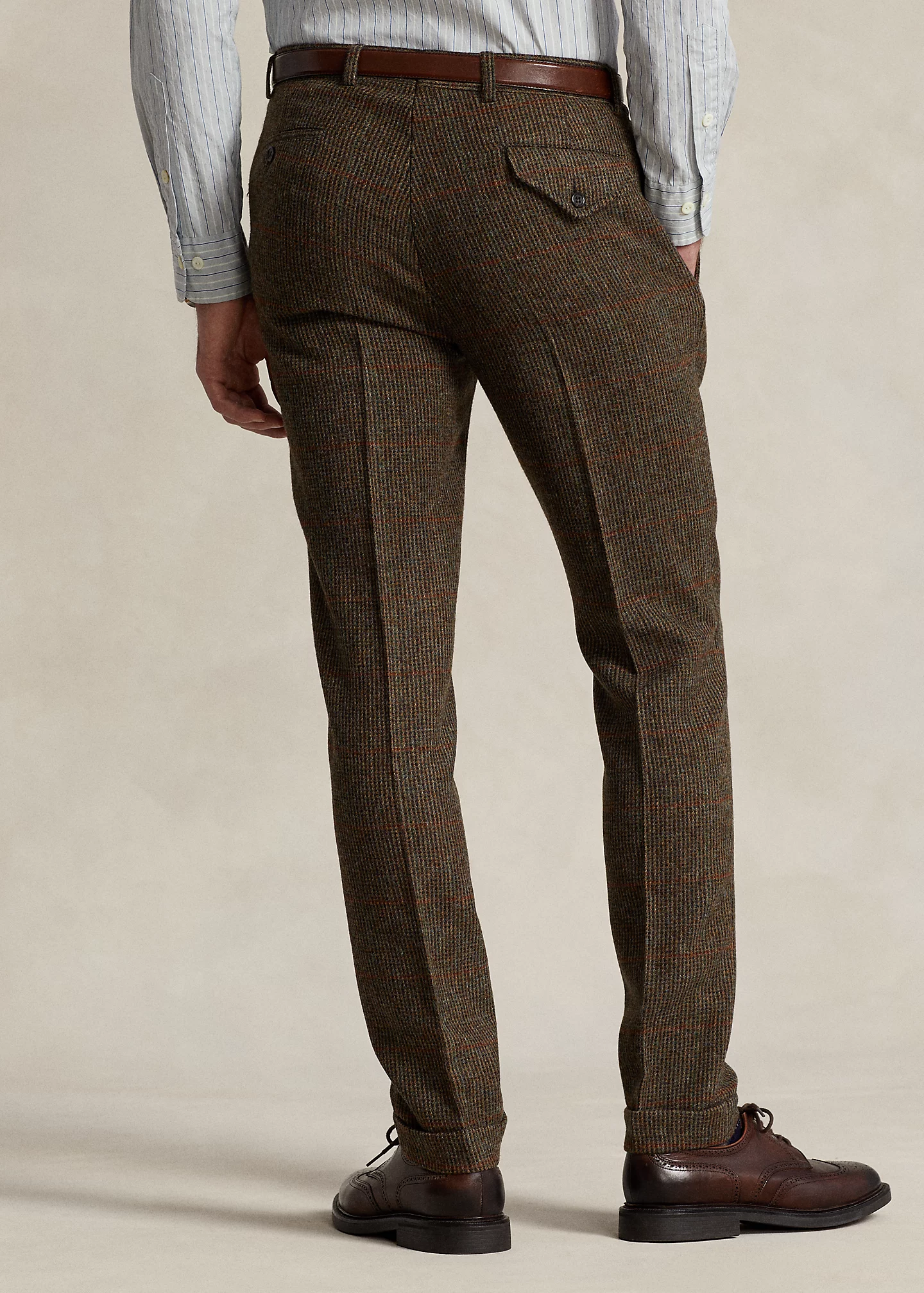 Plaid Shetland Wool Tweed Suit Trouser