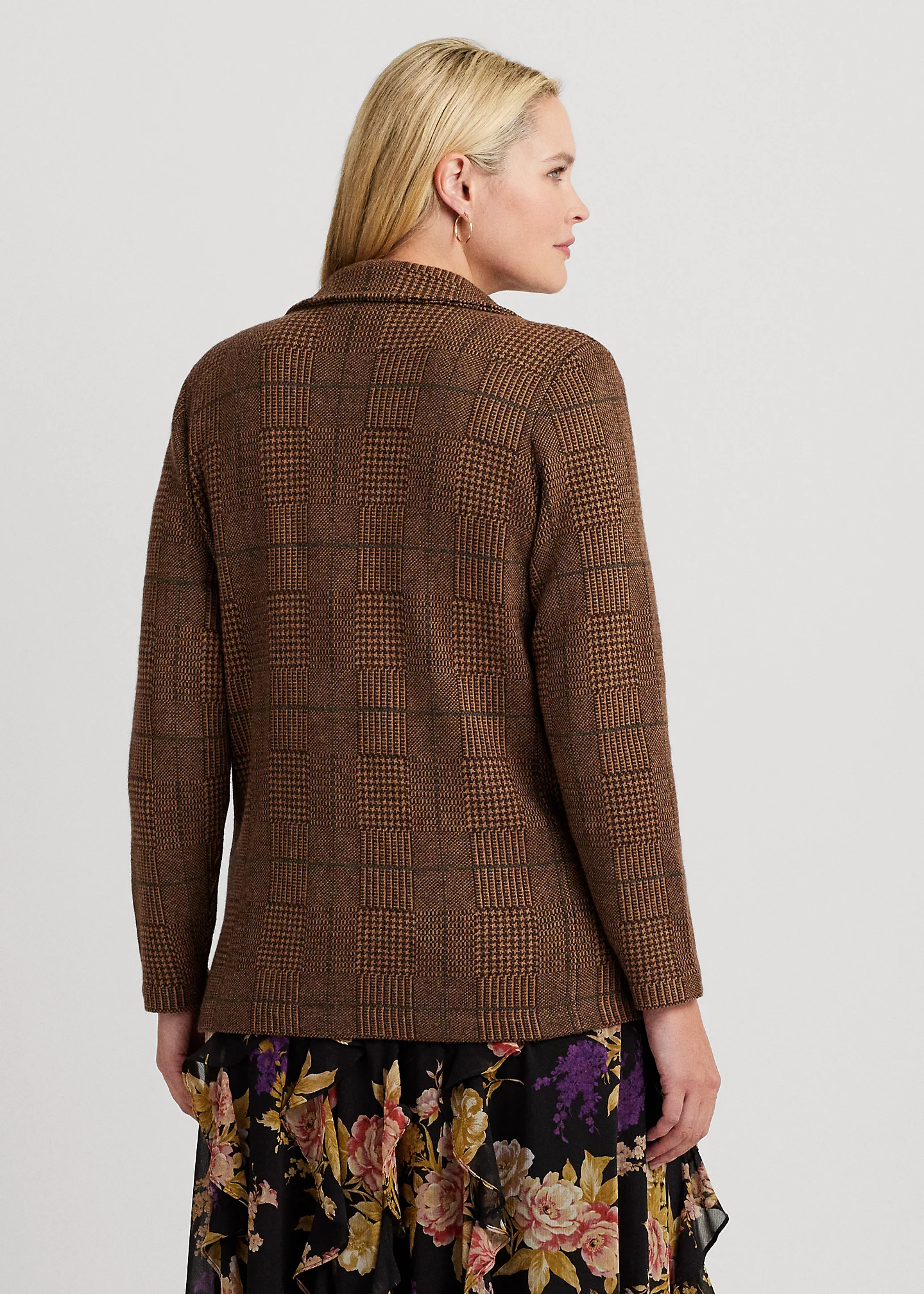 Checked Plaid Wool-Blend Blazer