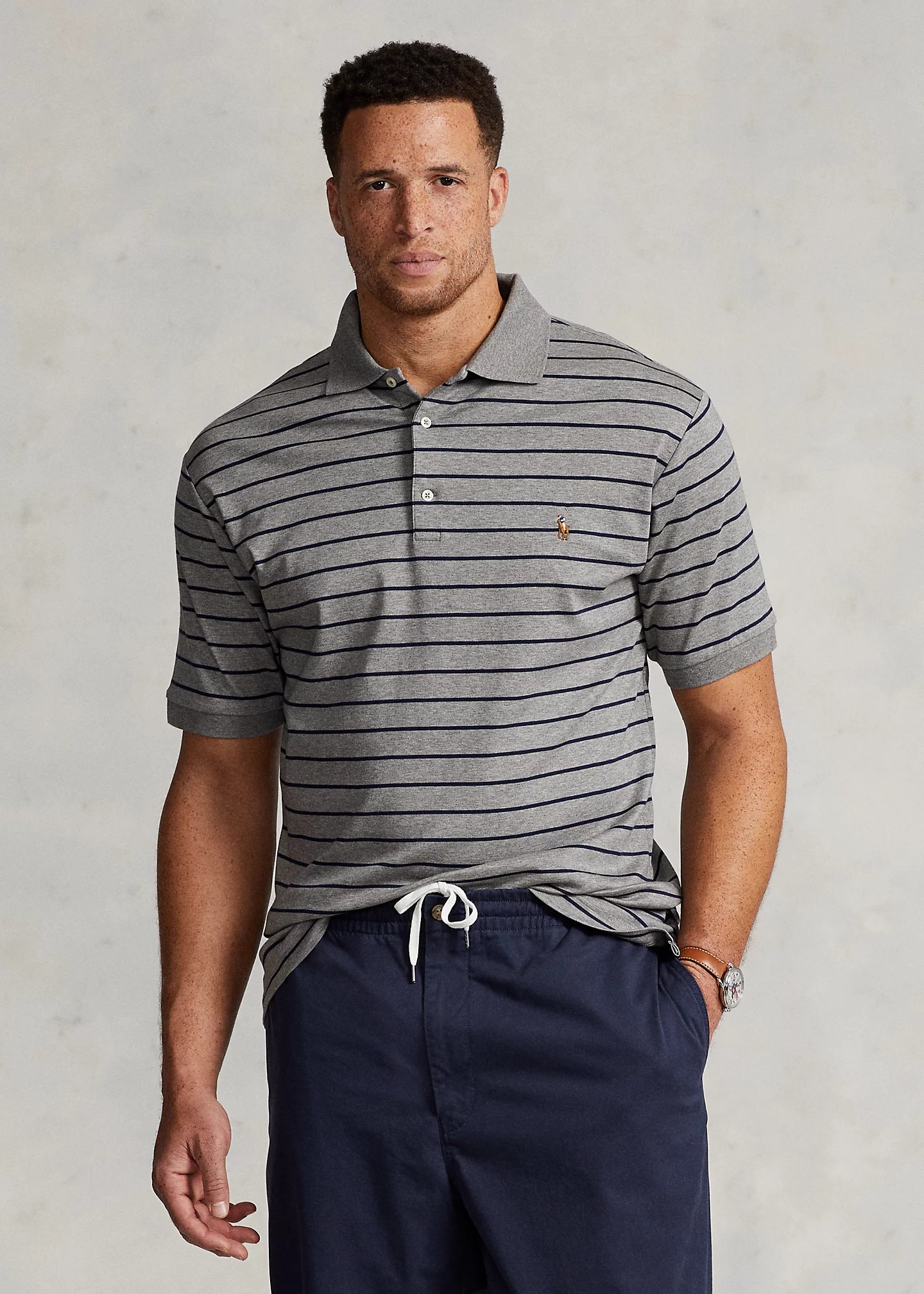 Striped Soft Cotton Polo Shirt