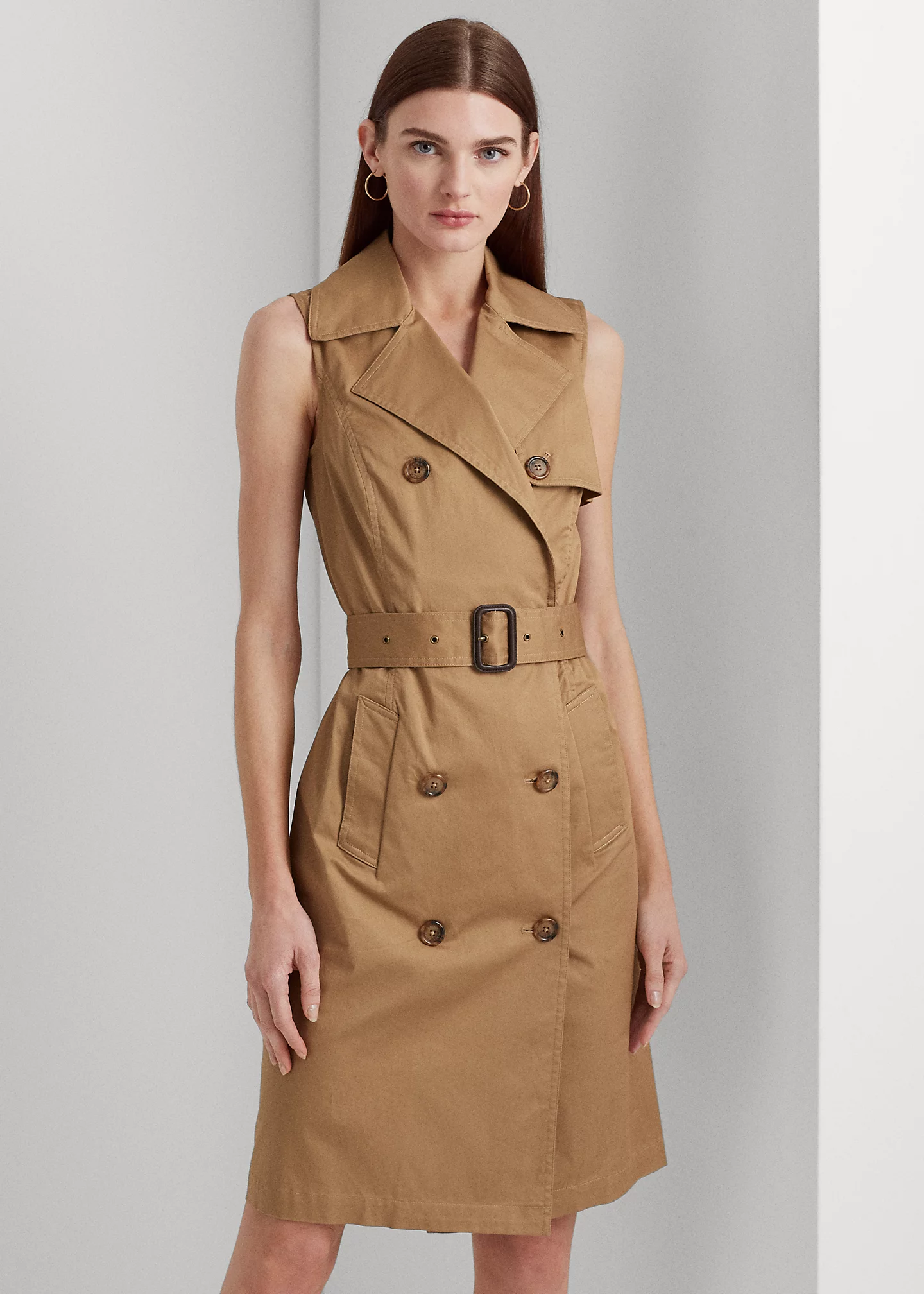 Micro-Sanded Twill Sleeveless Dress