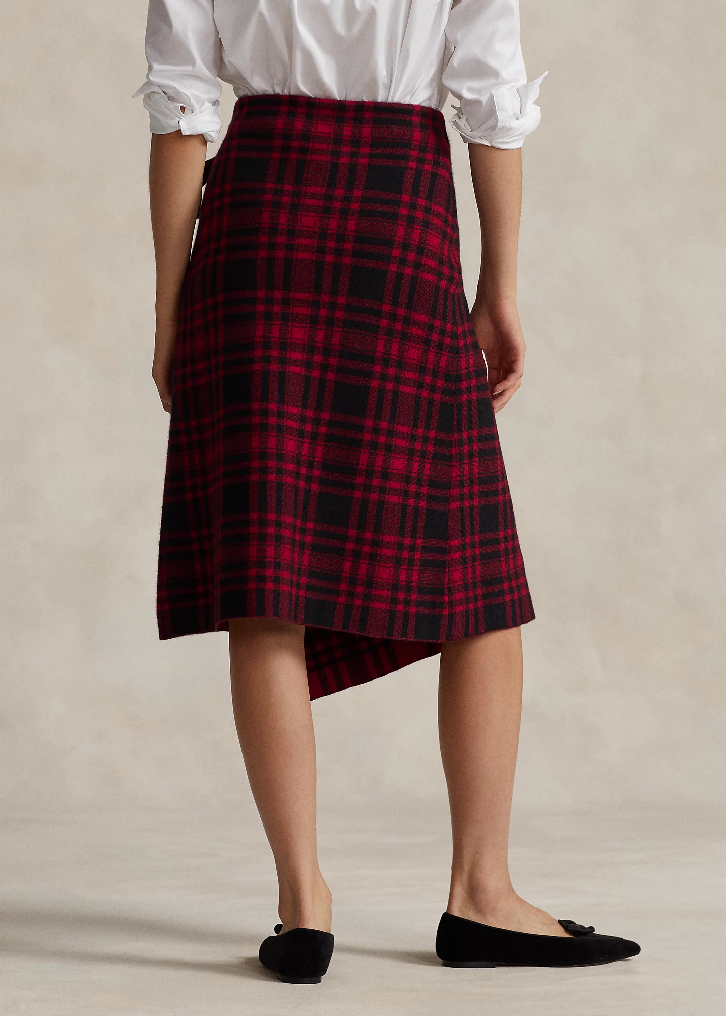 Plaid Wrap Sweater Skirt