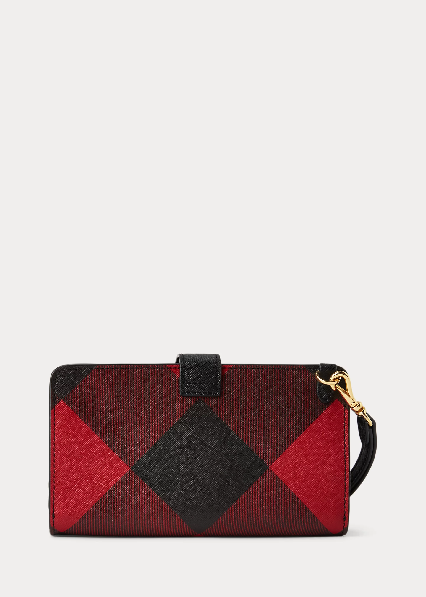 Print Crosshatch Leather Tech Wristlet