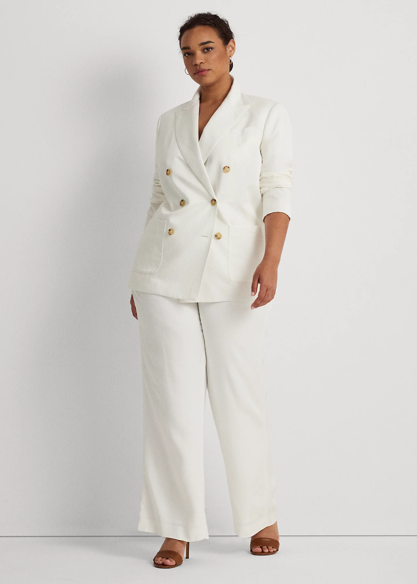 Double-Breasted Linen-Blend Twill Blazer