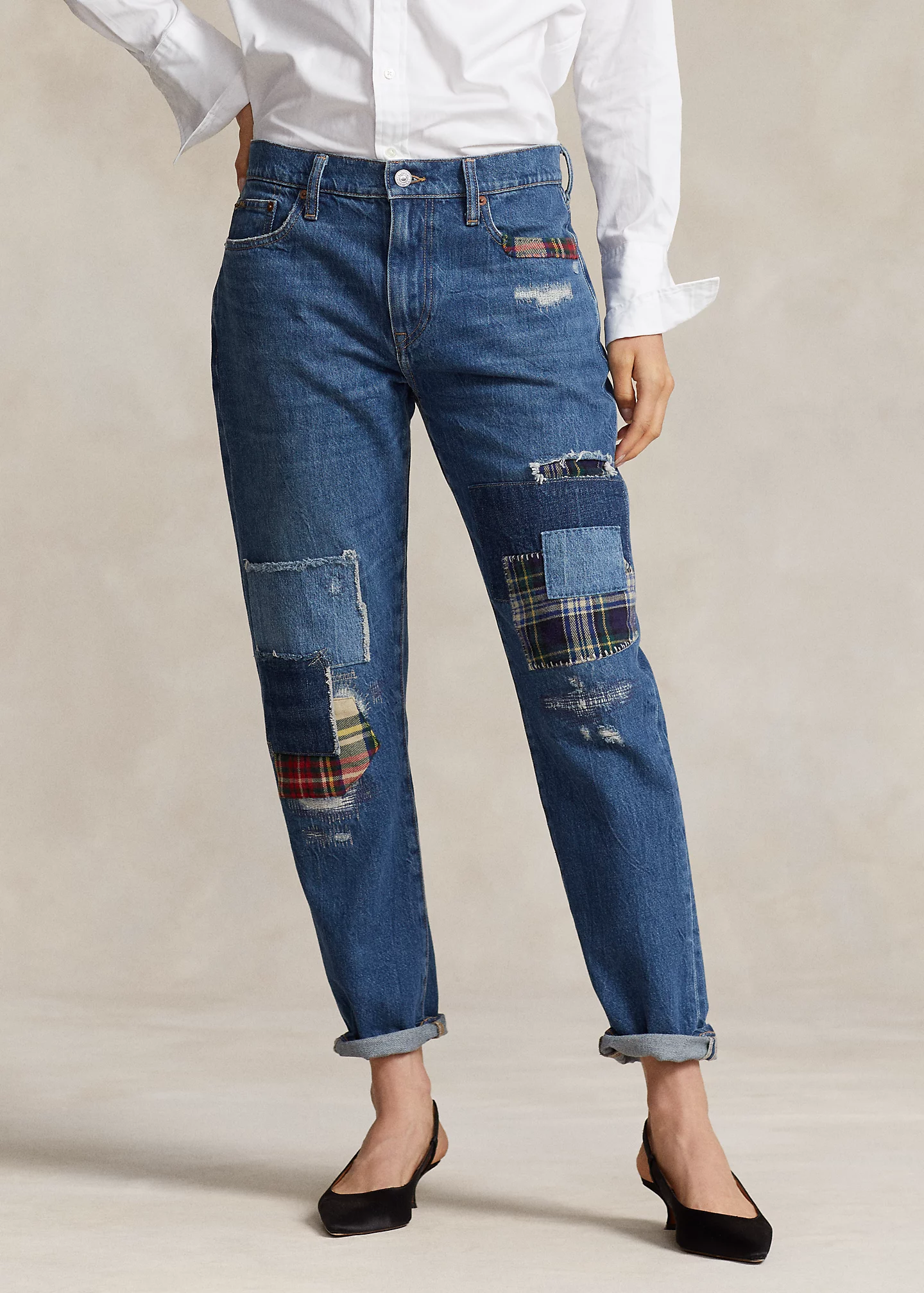 Patchwork Slim Tapered Jean