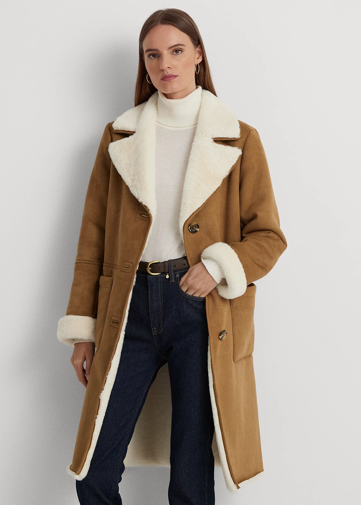 Faux-Shearling & Faux-Suede Coat